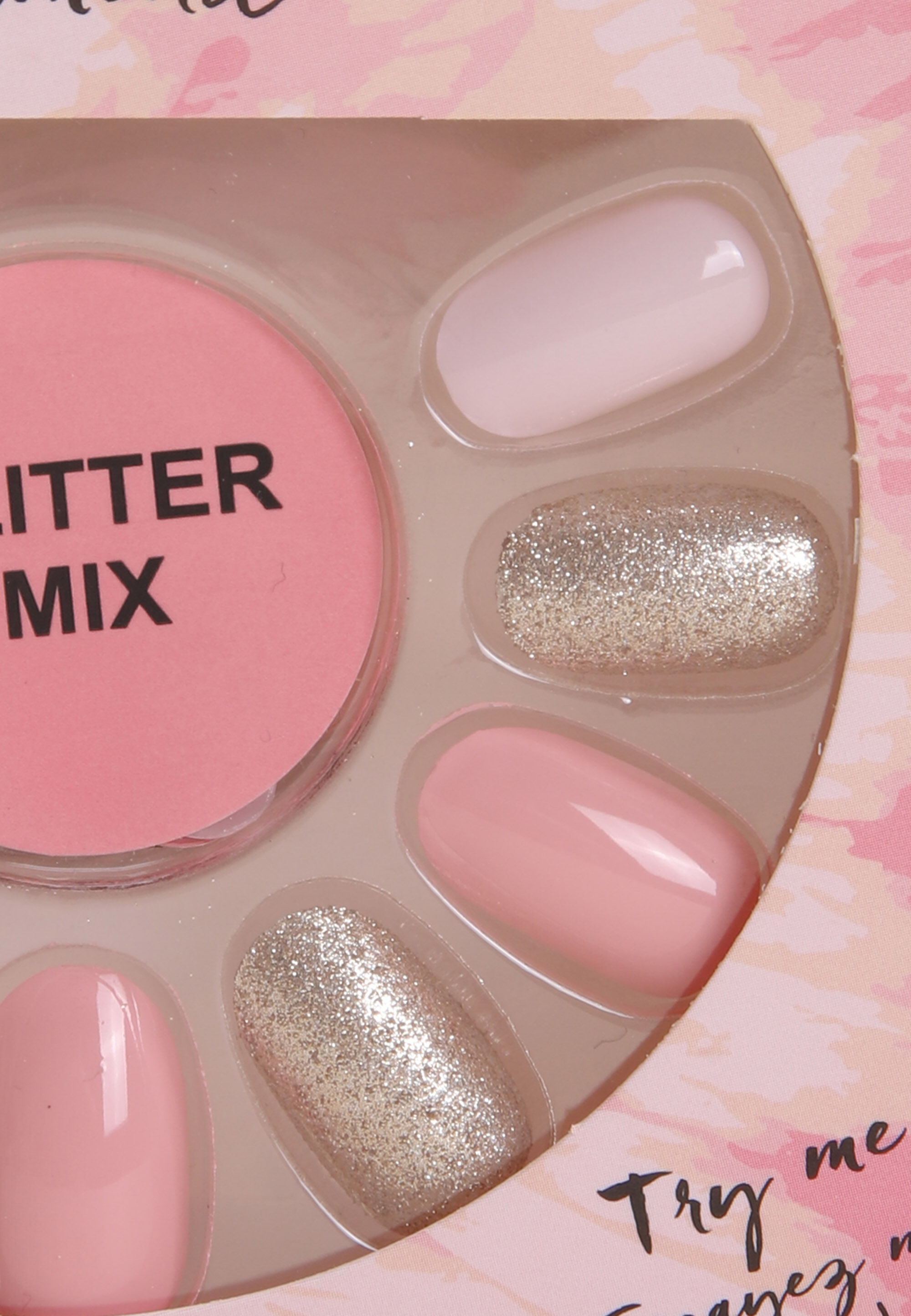 Womens Technic Glitter Mix Almond False Nails