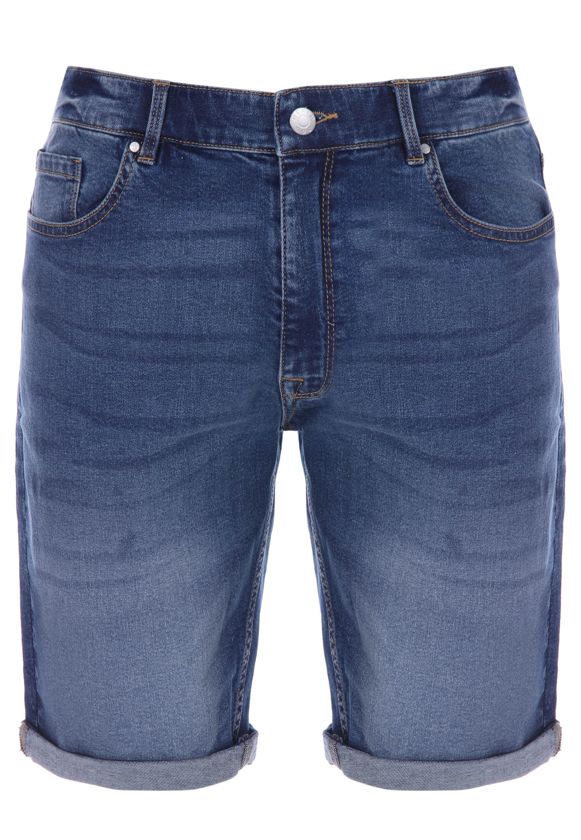 Mens Dark Blue Denim Five Pocket Shorts
