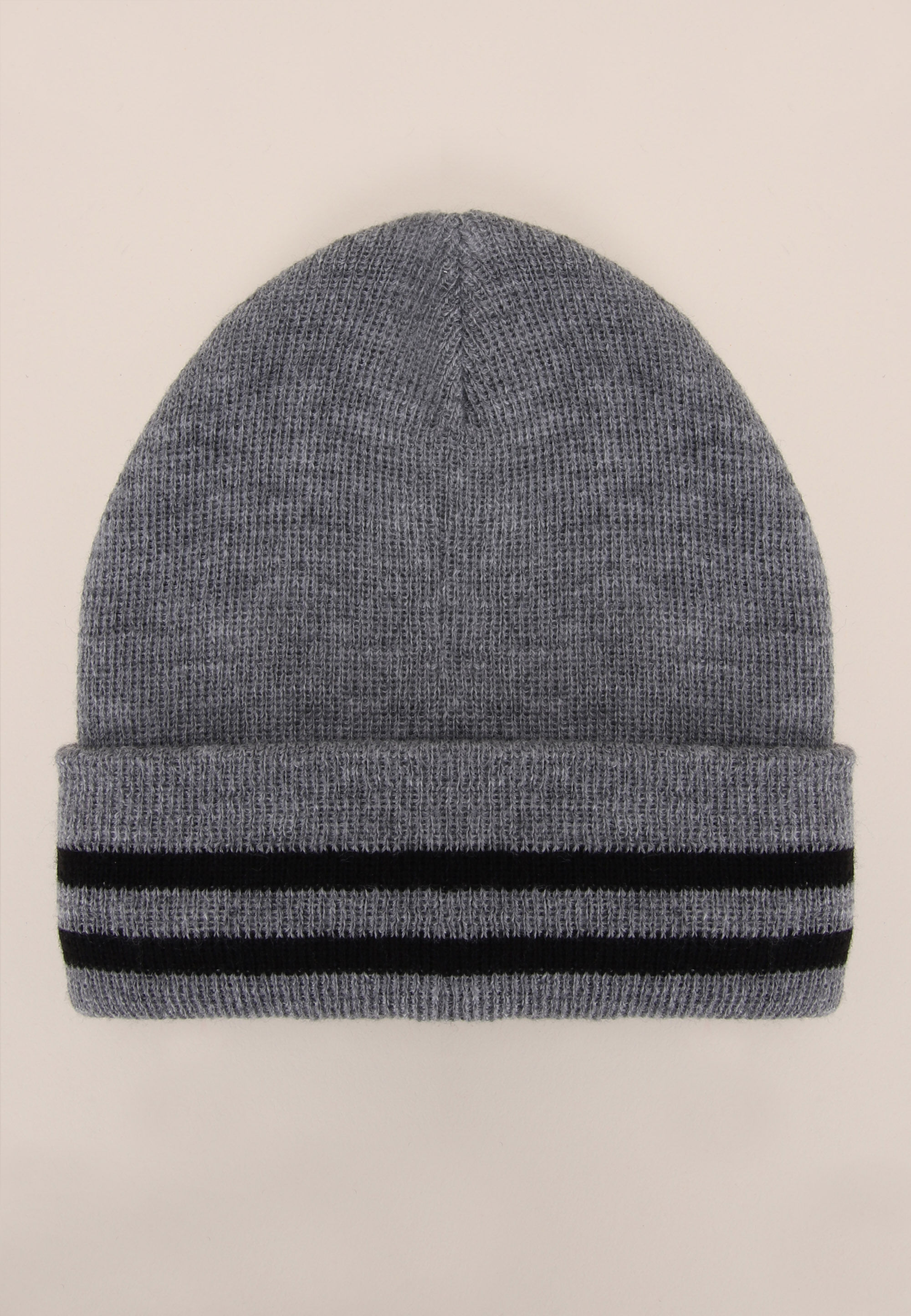 Older Boys Grey & Black Stripe Thinsulate Beanie Hat
