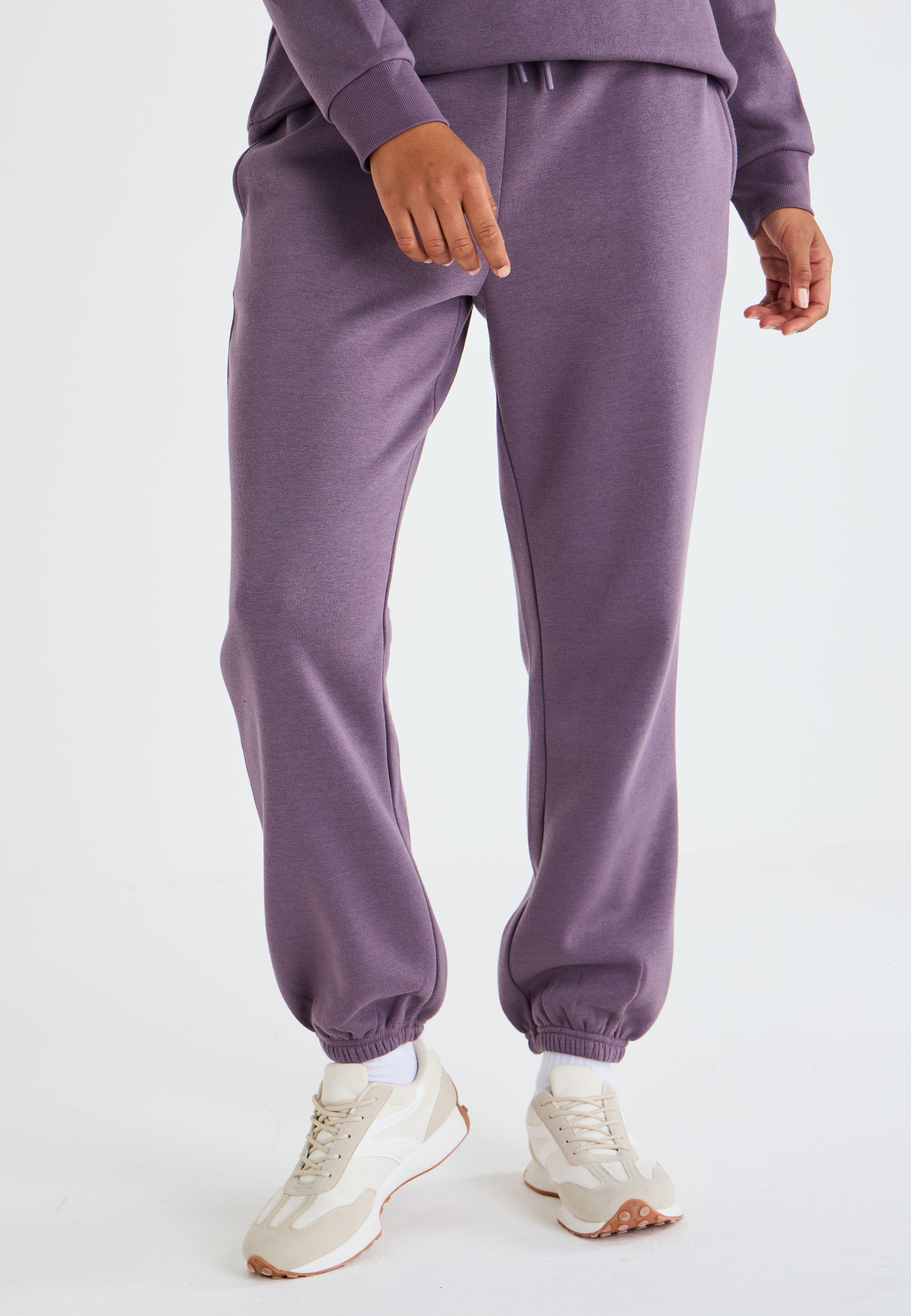 Womens Purple Cuffed Joggers
