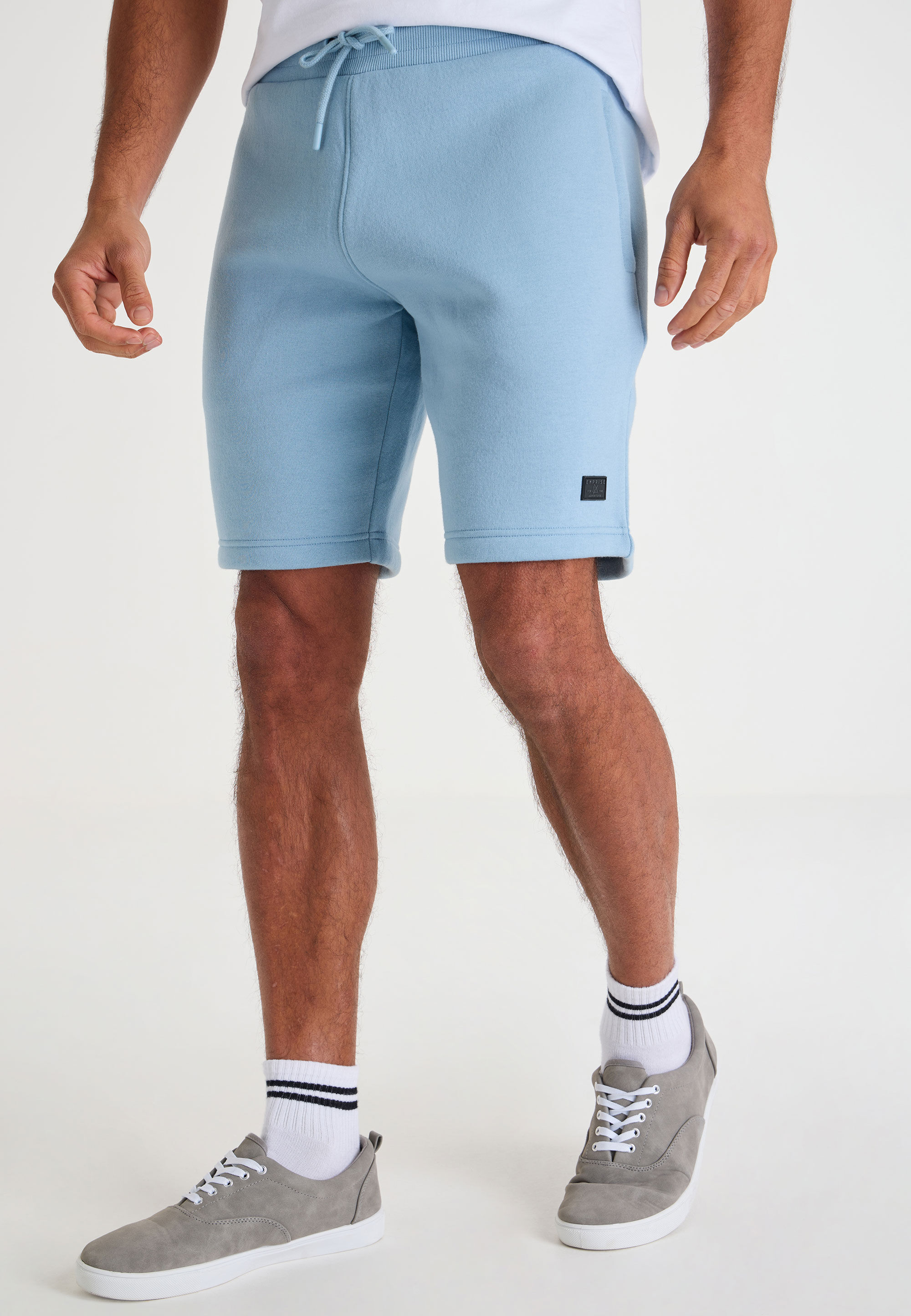 Mens Pale Blue Casual Drawstring Sweat Shorts