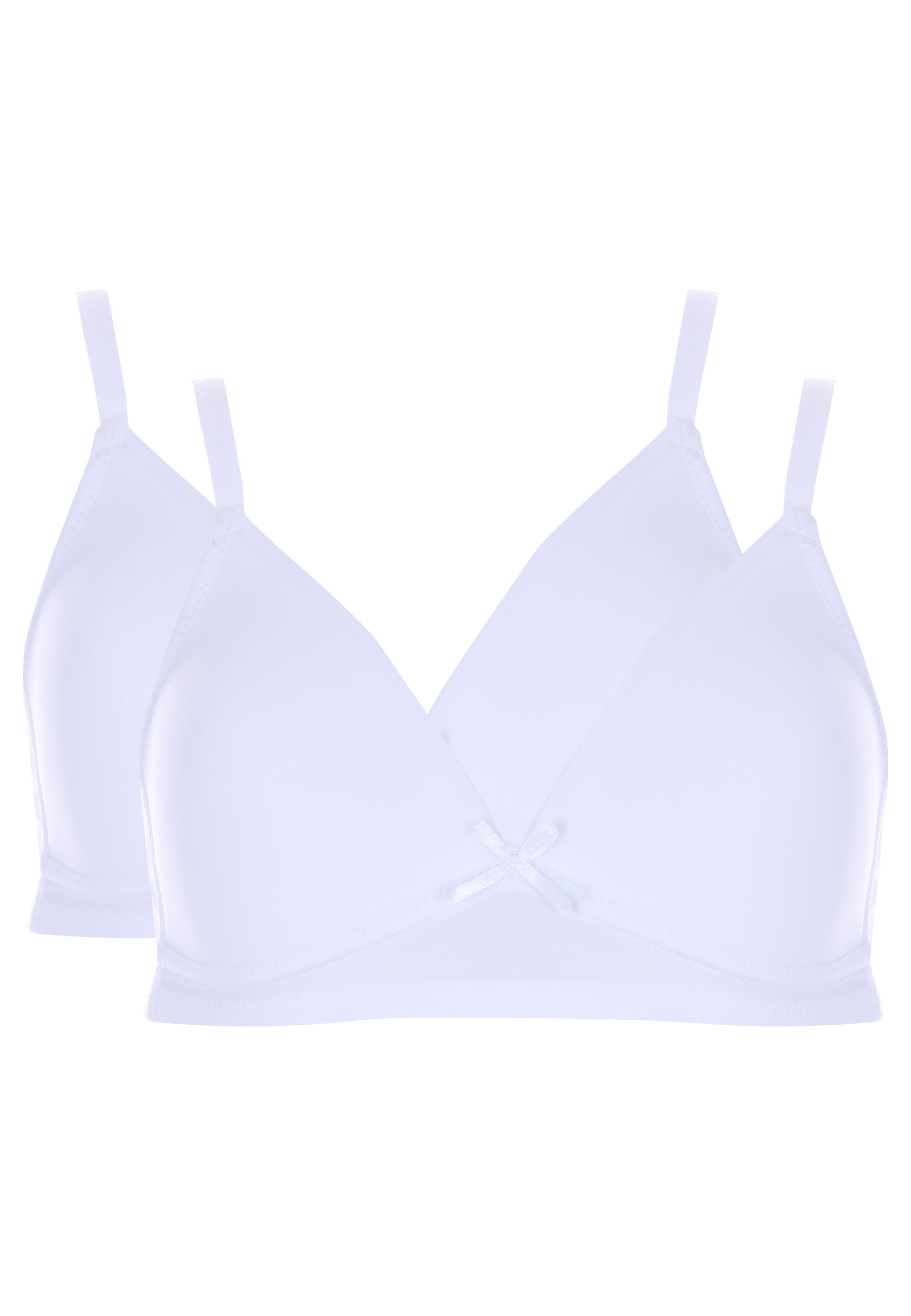 Older Girls 2pk White Plain Comfort Bras