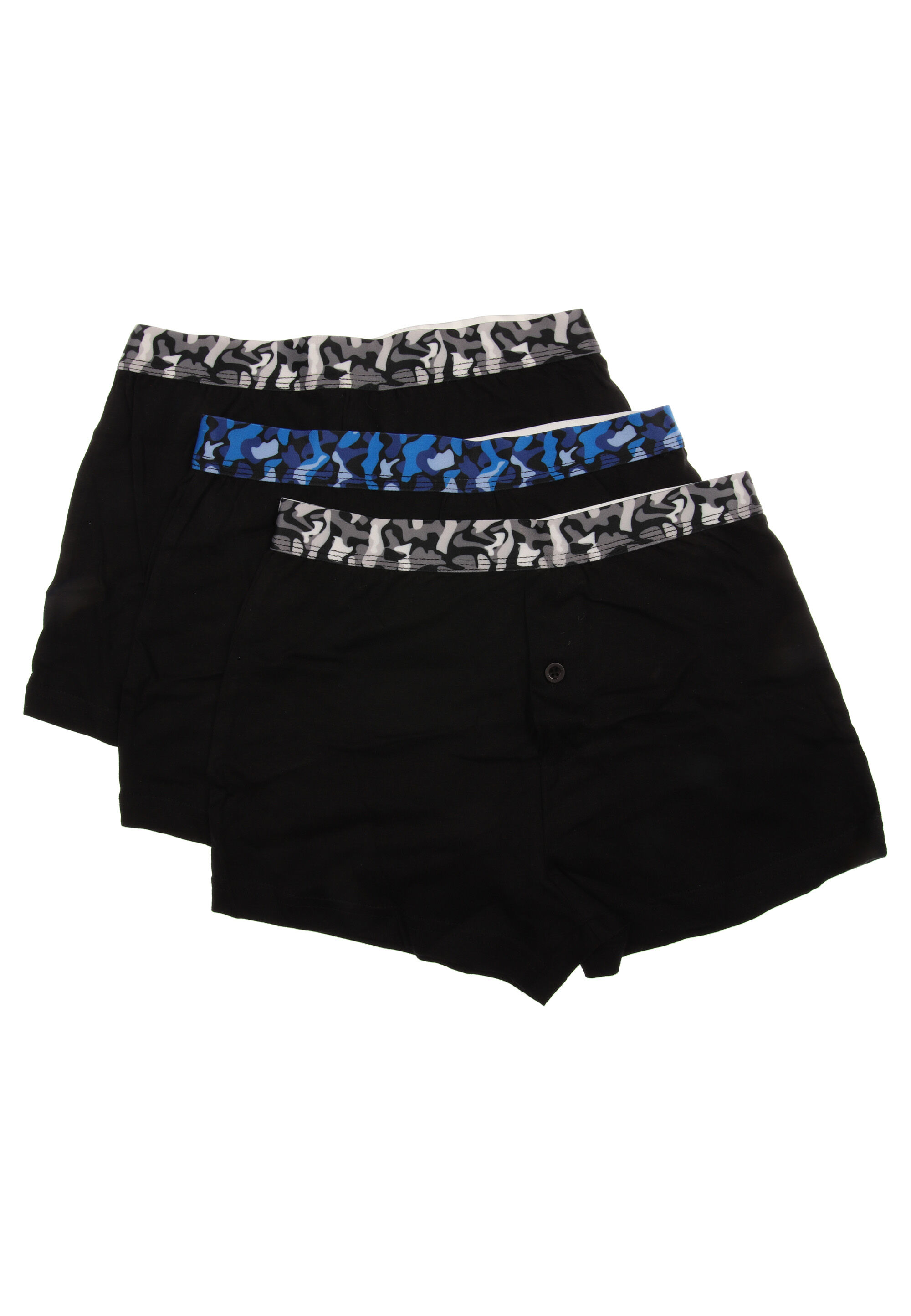 Older Boys 3pk Black Camo Loose Fit Boxers