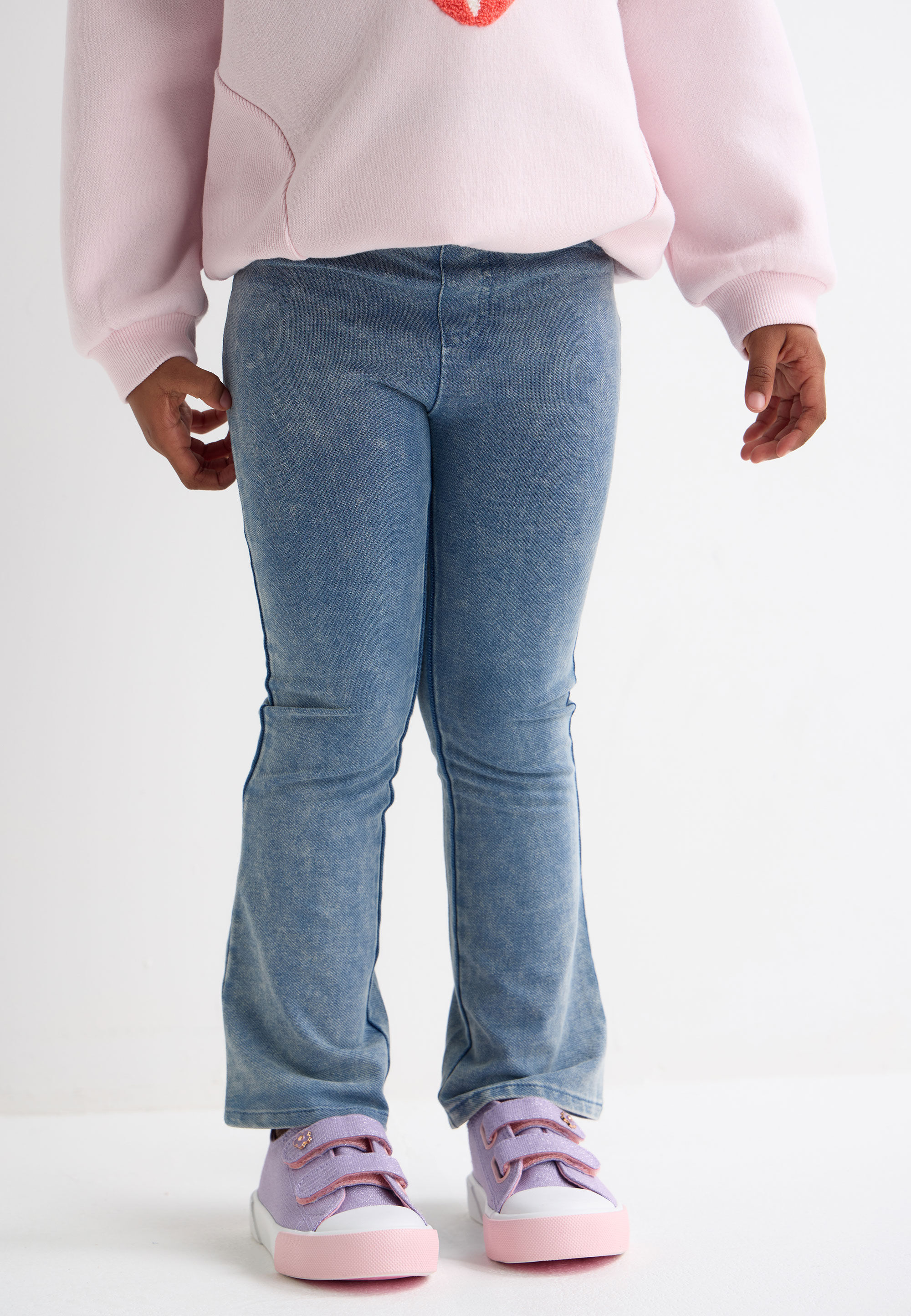 Younger Girls Blue Denim Bootcut Jeggings