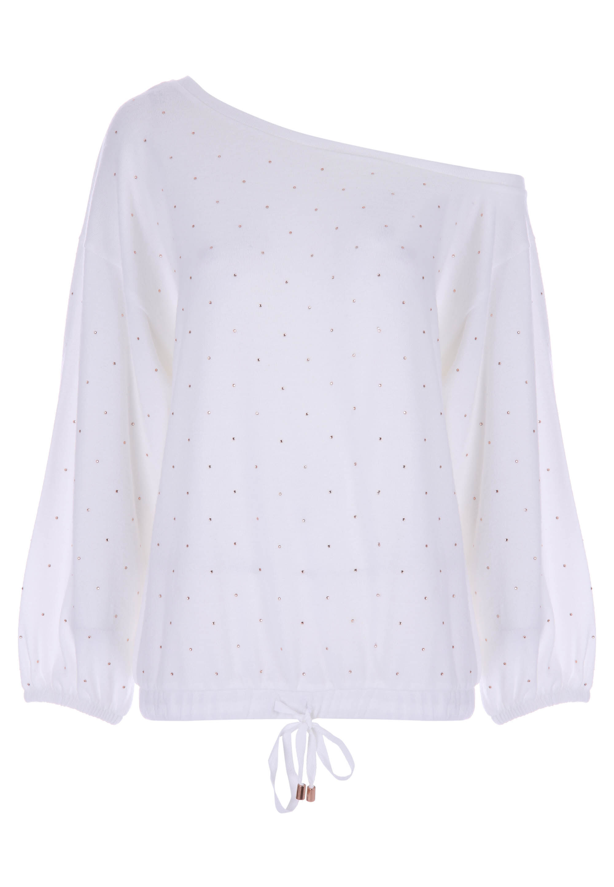 Womens Cream Off Shoulder Sparkle Pyjama Top