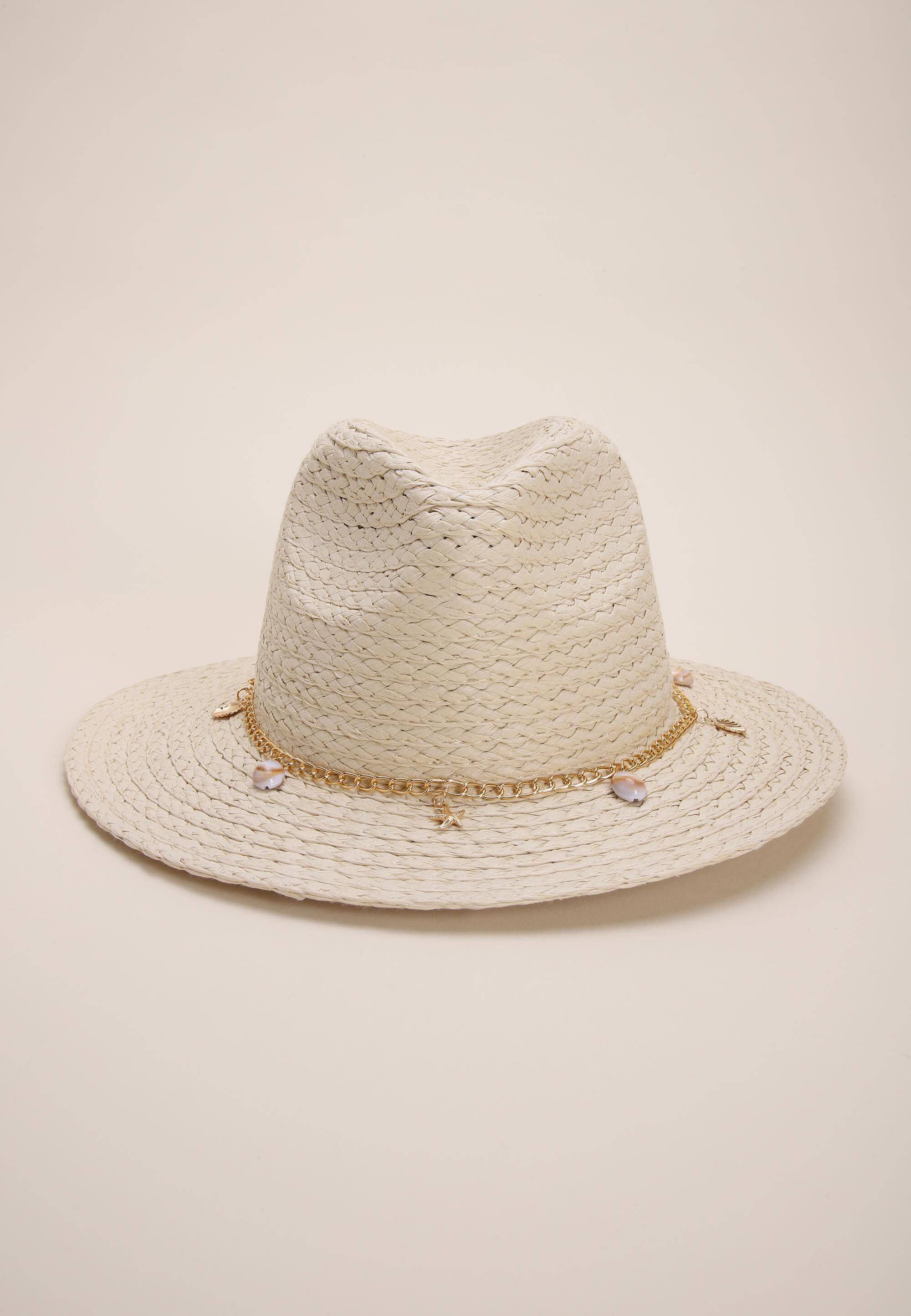 Womens Natural Charm Trim Fedora Hat