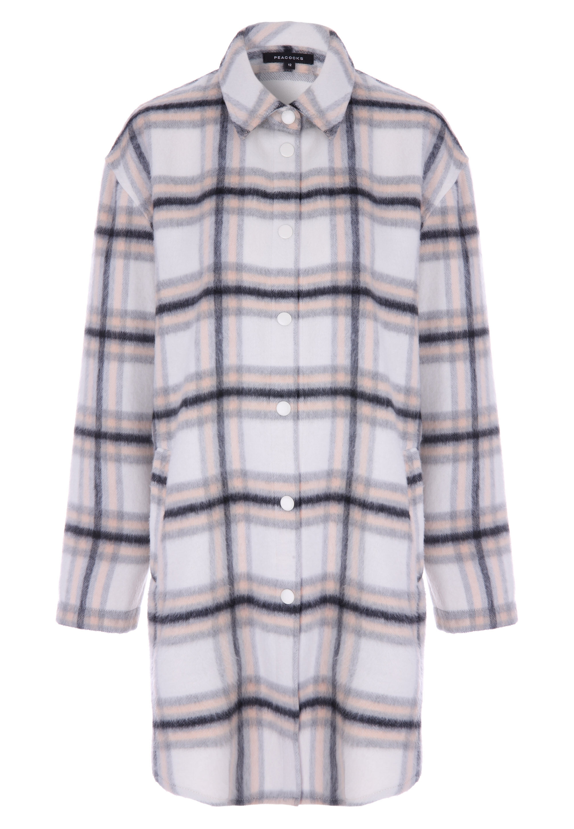 Womens Pale Pink Checked Shacket