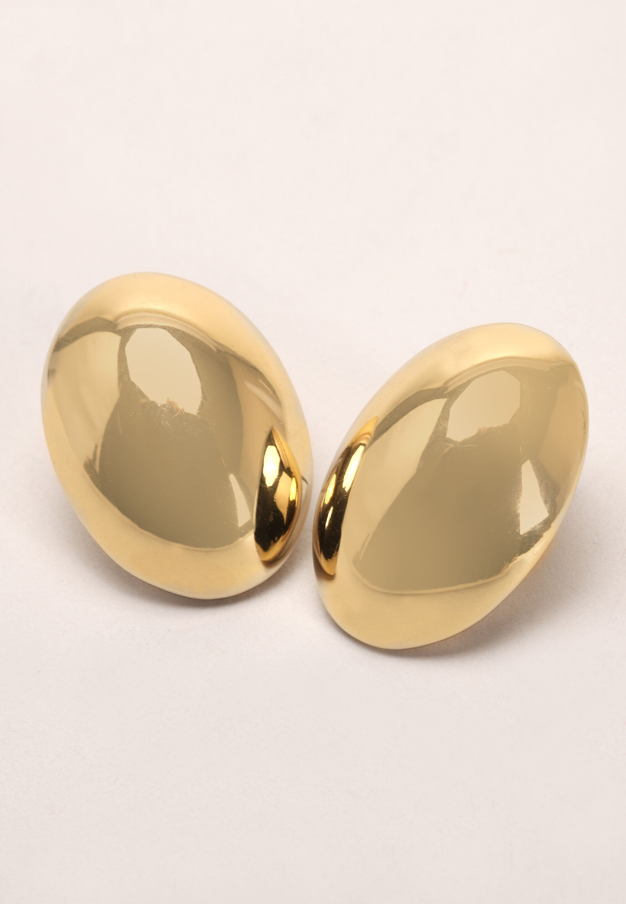 Womens Gold Large Stud Earrings