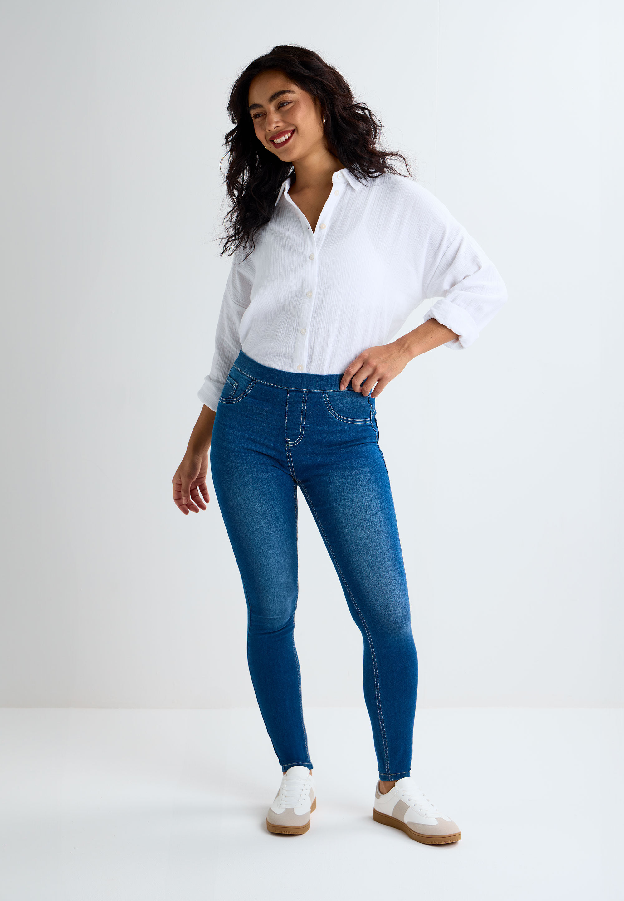 Womens Plain Blue Kate Shaper Jegging