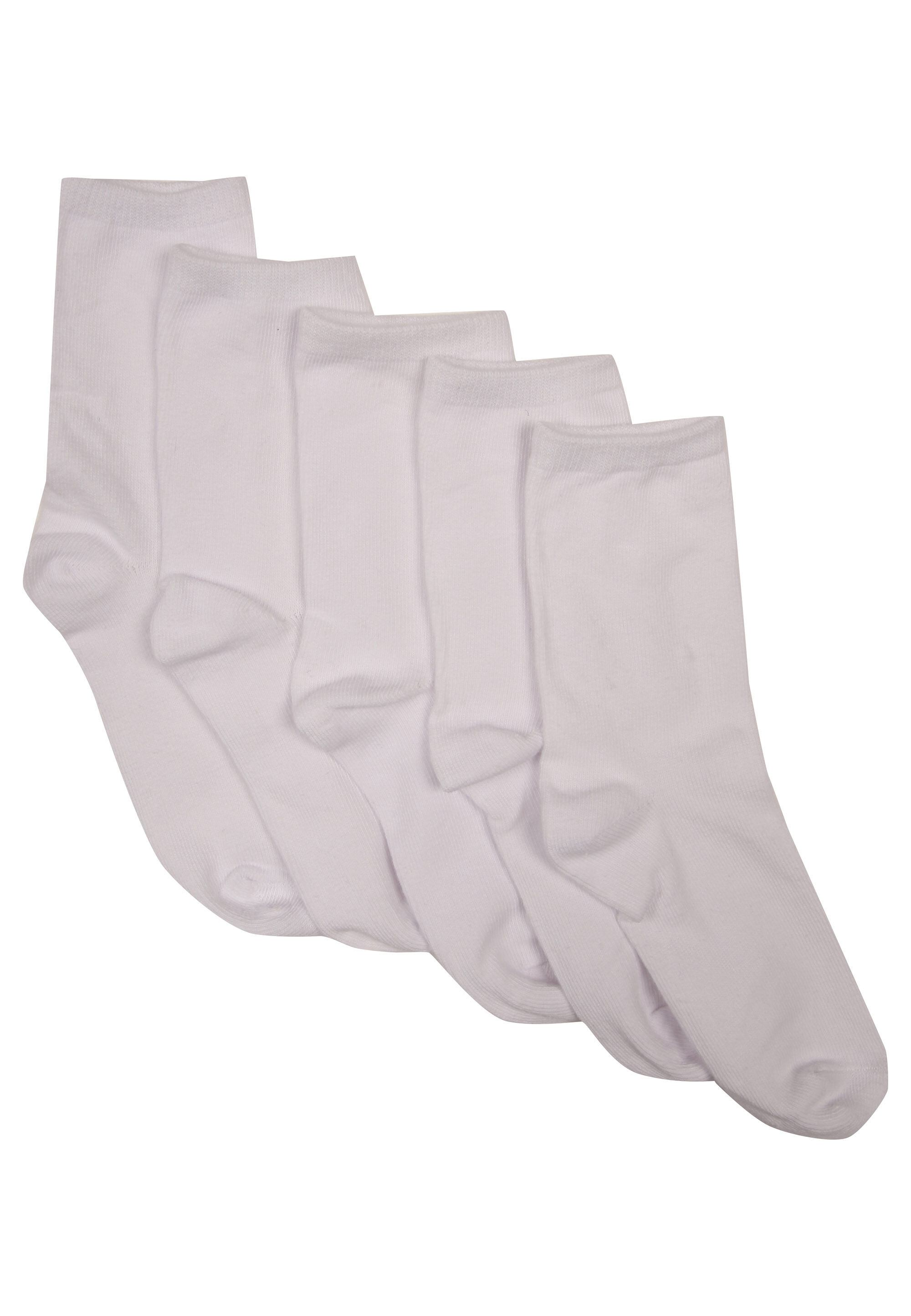 Girls 5pk White Plain Ankle Socks