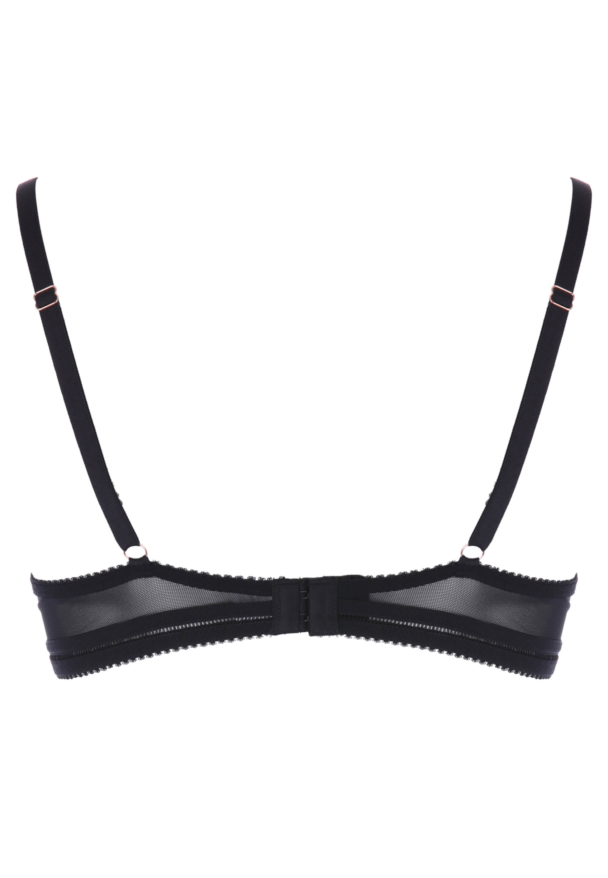 Womens Black & Nude Lace T-Shirt Bra