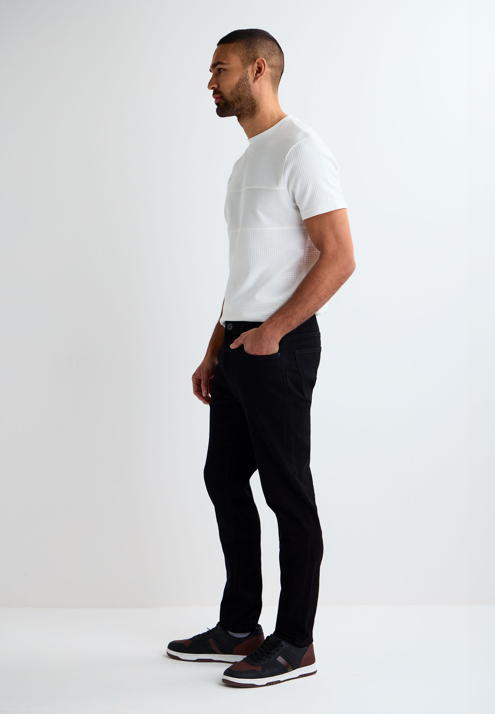 Mens Black Stretch Slim Jeans