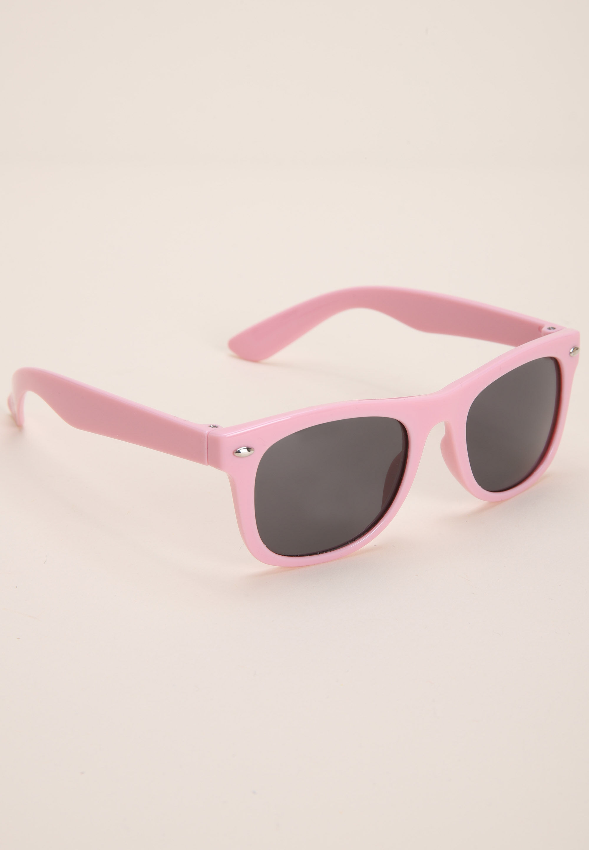 Girls Pink Plain Retro Sunglasses
