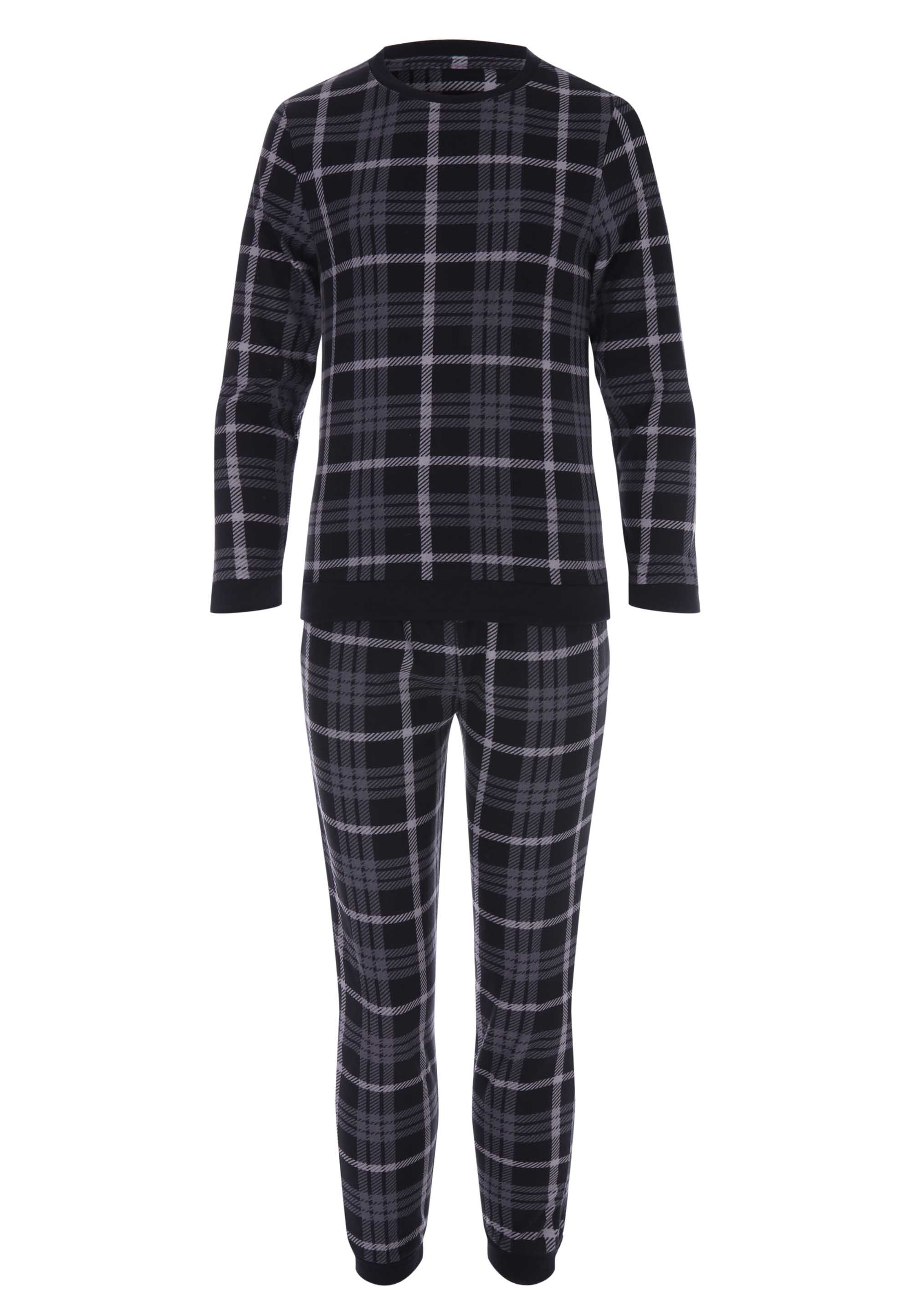 Older Boys Black & Grey Check Fleece Pyjama Gift Set
