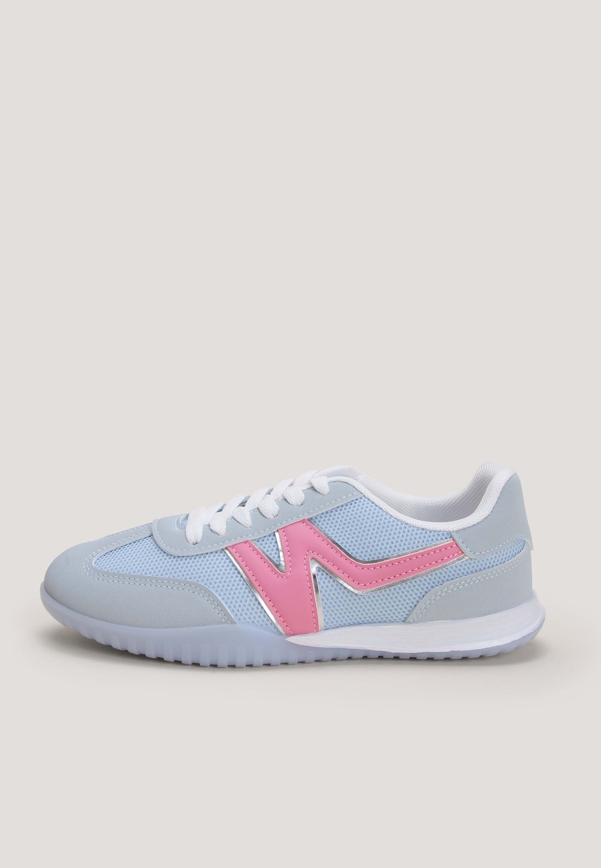 Womens Blue & Pink Casual Retro Jogger Trainers