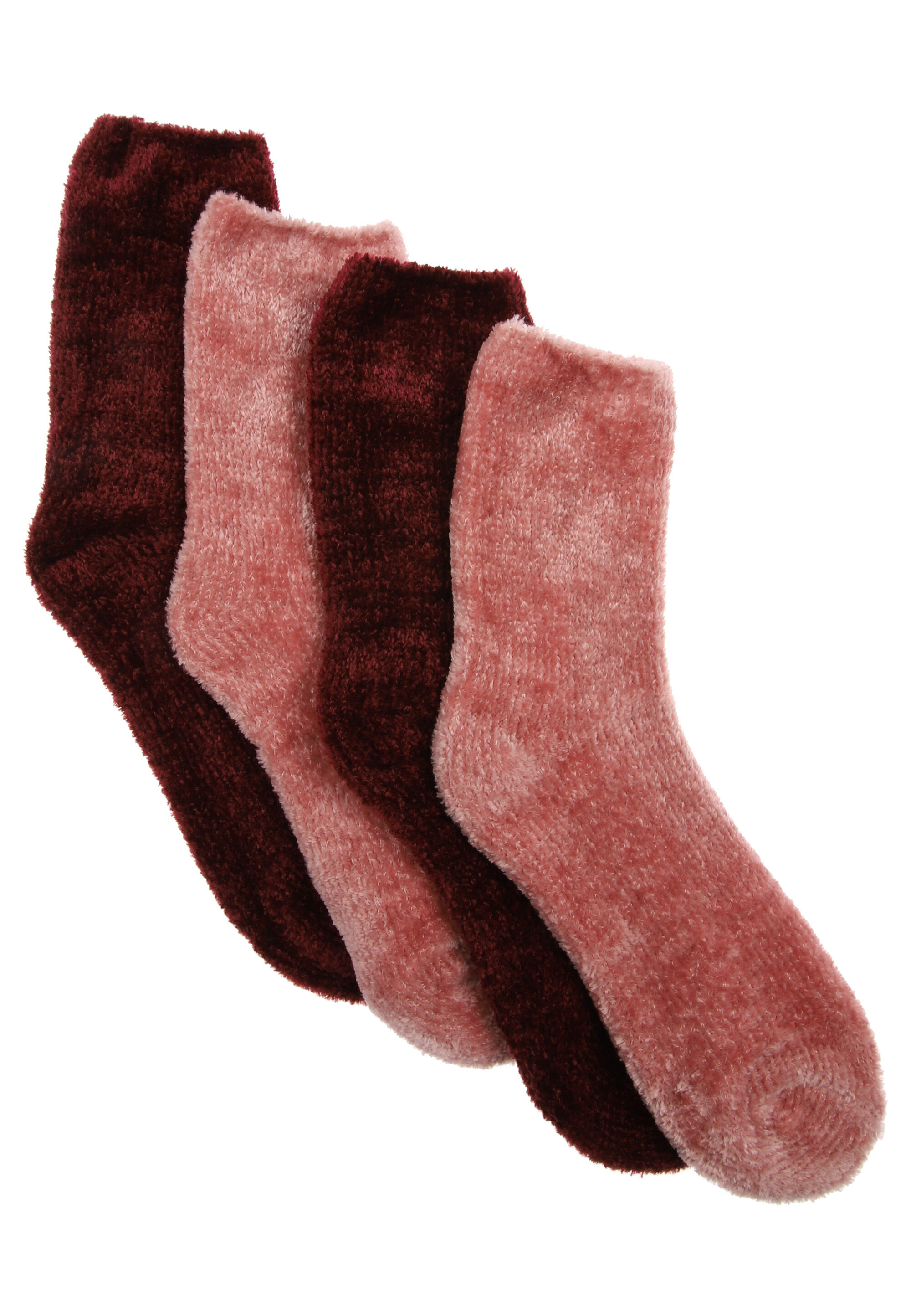 Womens 2pk Pink & Red Velvet Socks