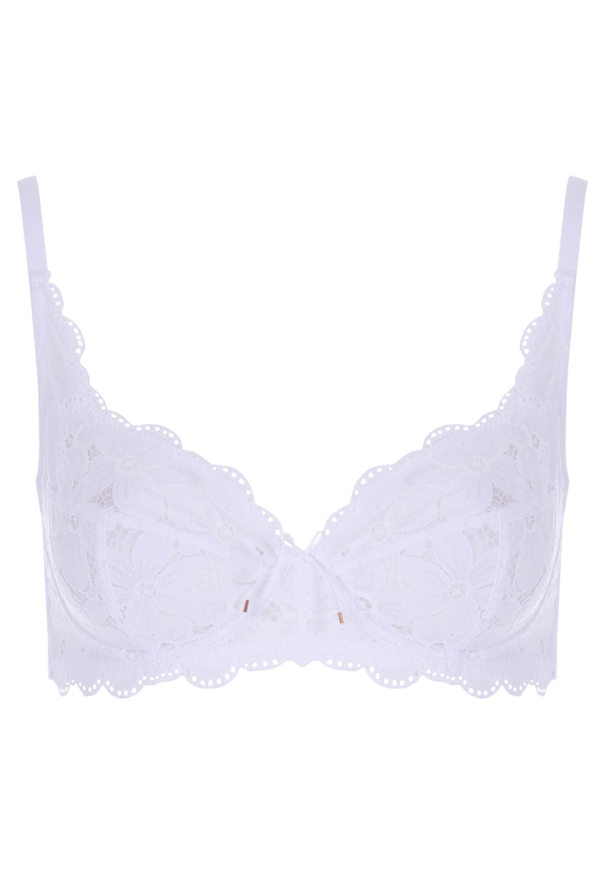 Womens Plain White Non Padded Lace Bra