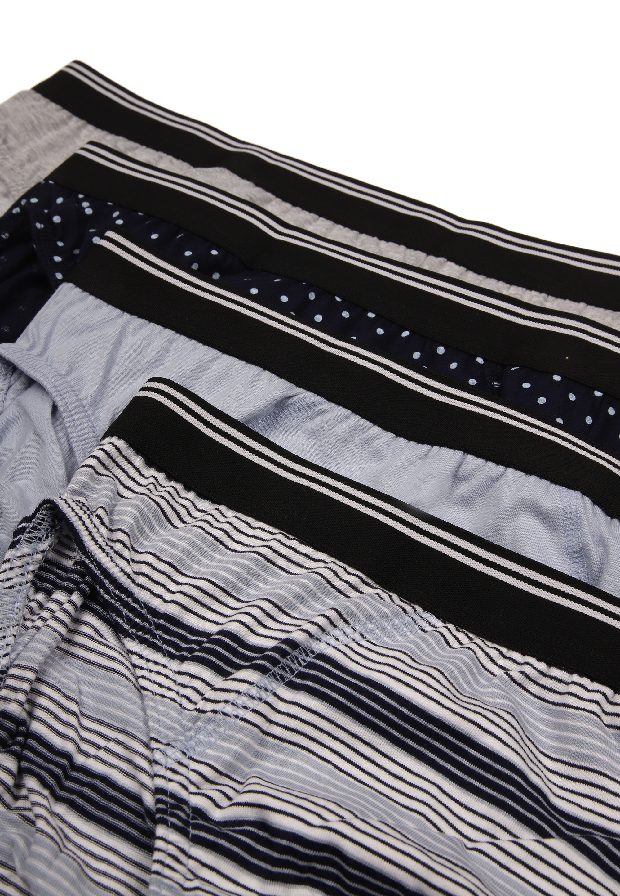 Mens 4pk Blue & Grey Striped Briefs