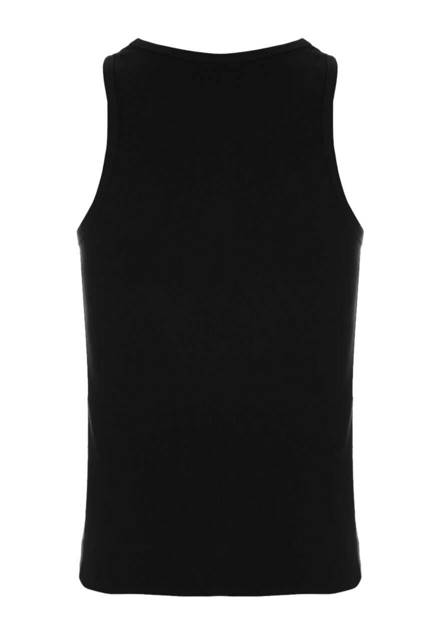 Mens Black Ribbed Vest