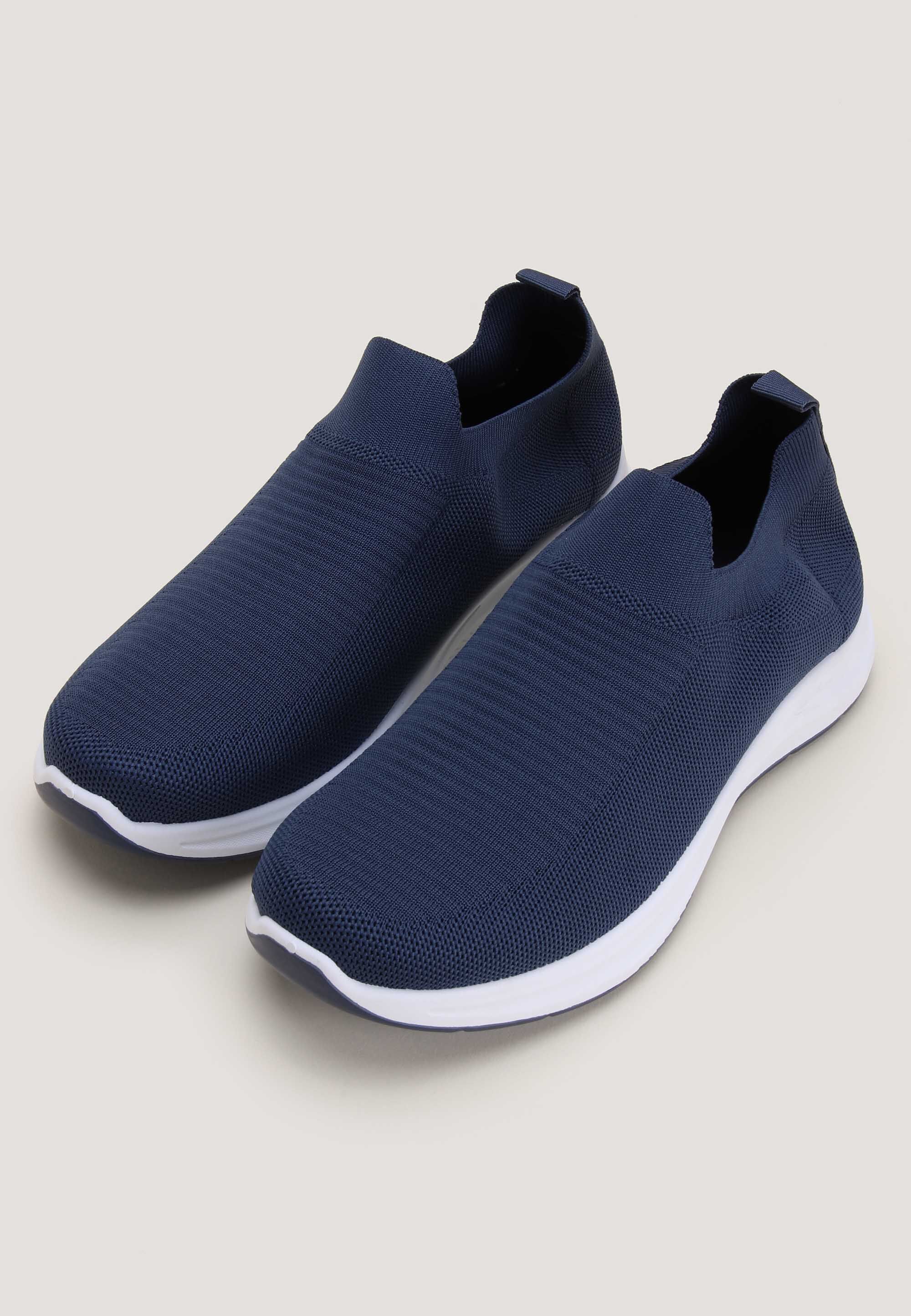 Mens Navy Casual Slip On Comfort Trainer