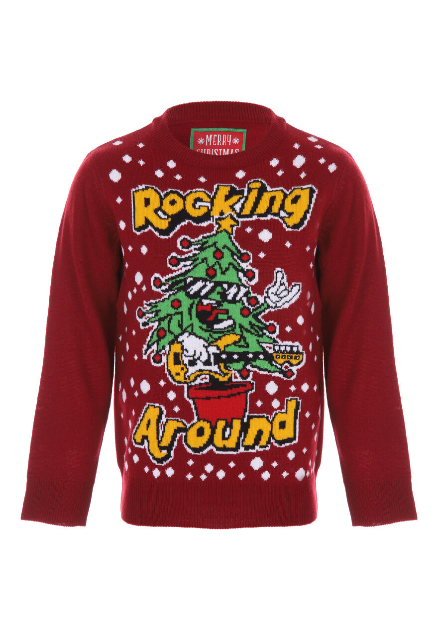 Older Boys Red Rockin' Around Christmas Jumper