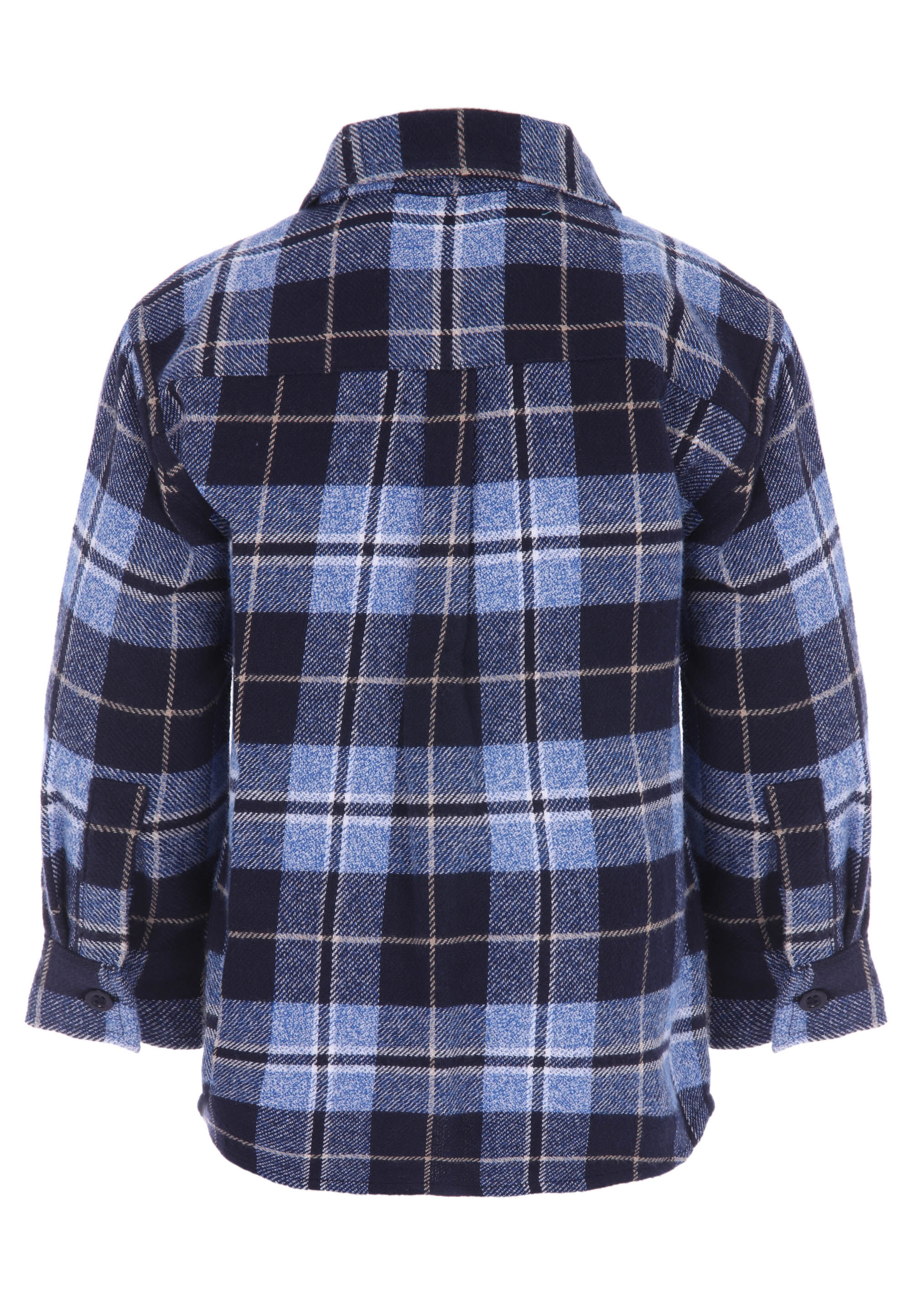 Younger Boys Blue Long Sleeve Check Shirt