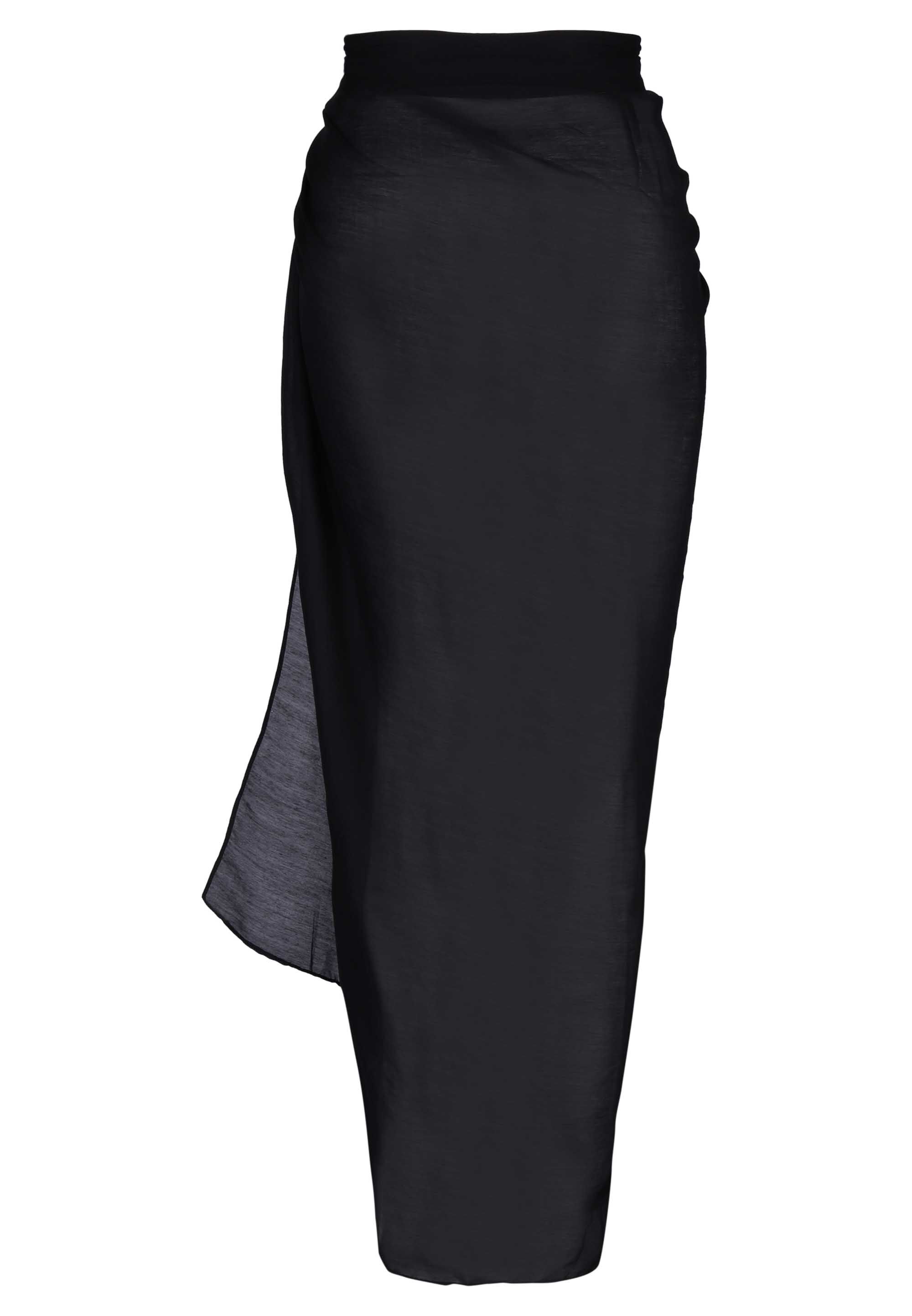 Womens Black Plain Sarong