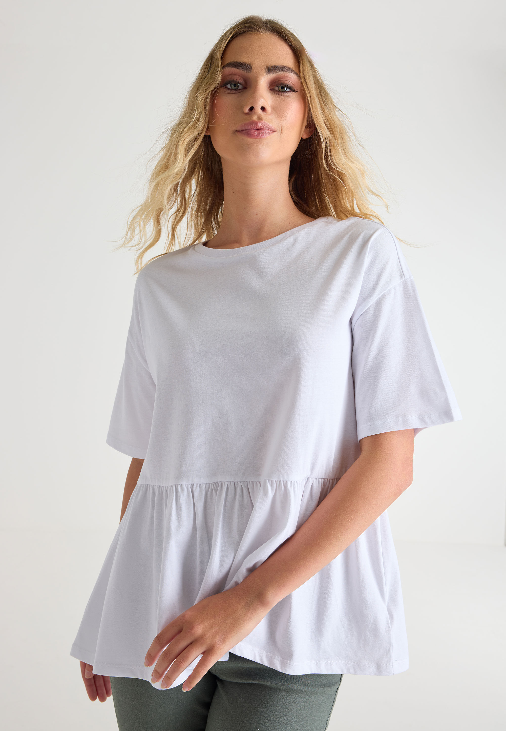Womens White Smock T-shirt