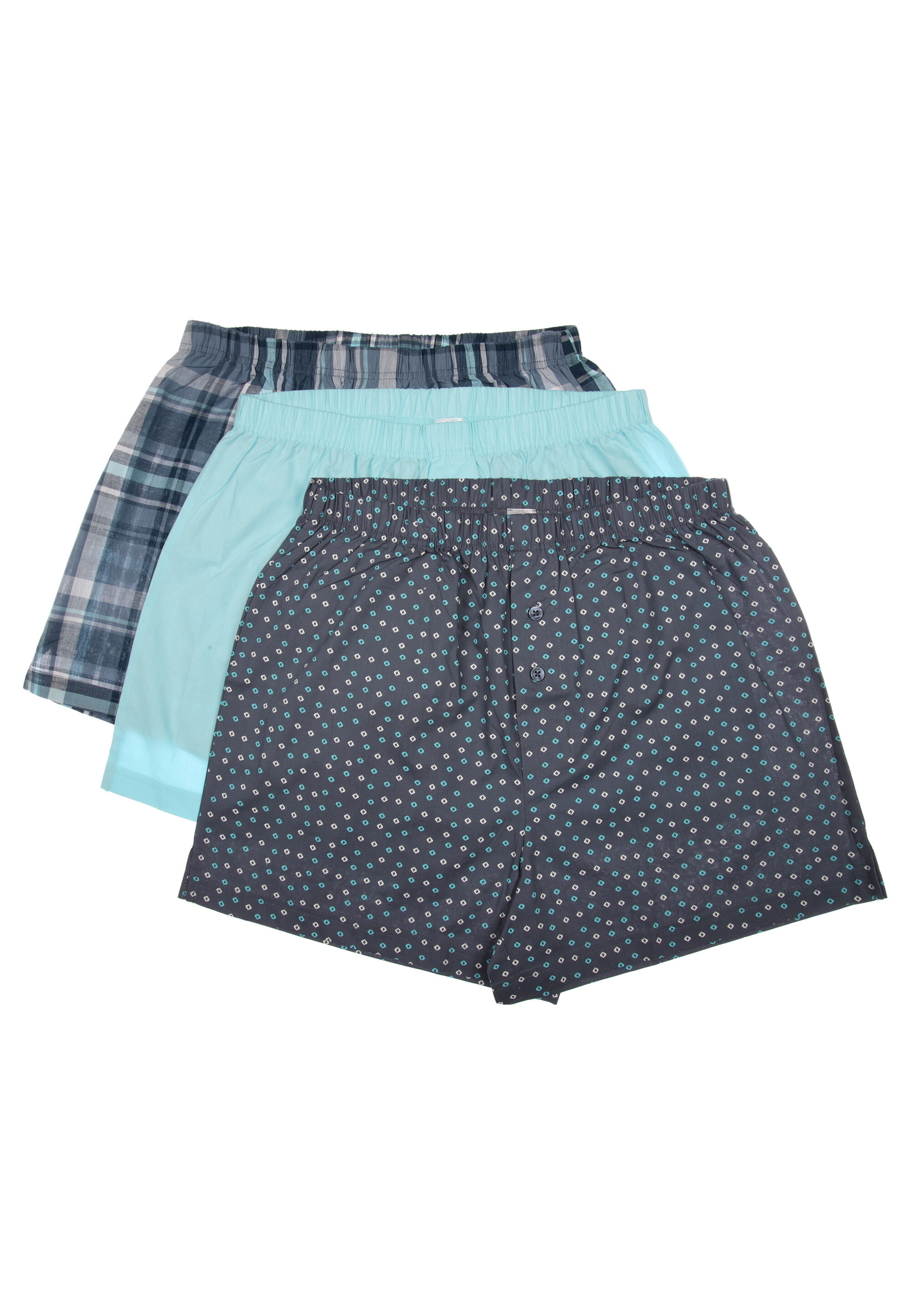 Mens 3pk Navy Geo Woven Boxer Shorts