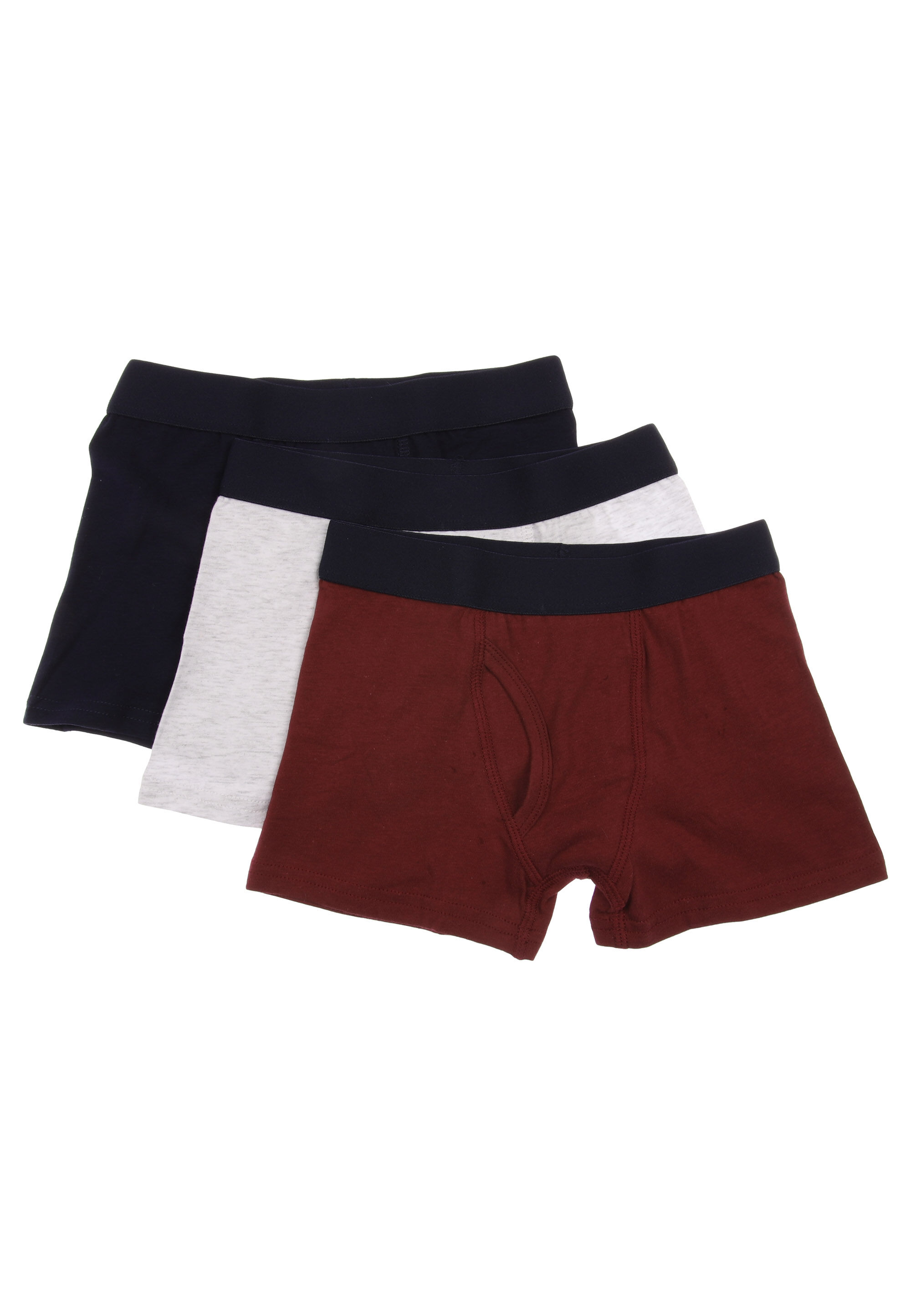 Younger Boys 3pk Burgundy Plain Trunks