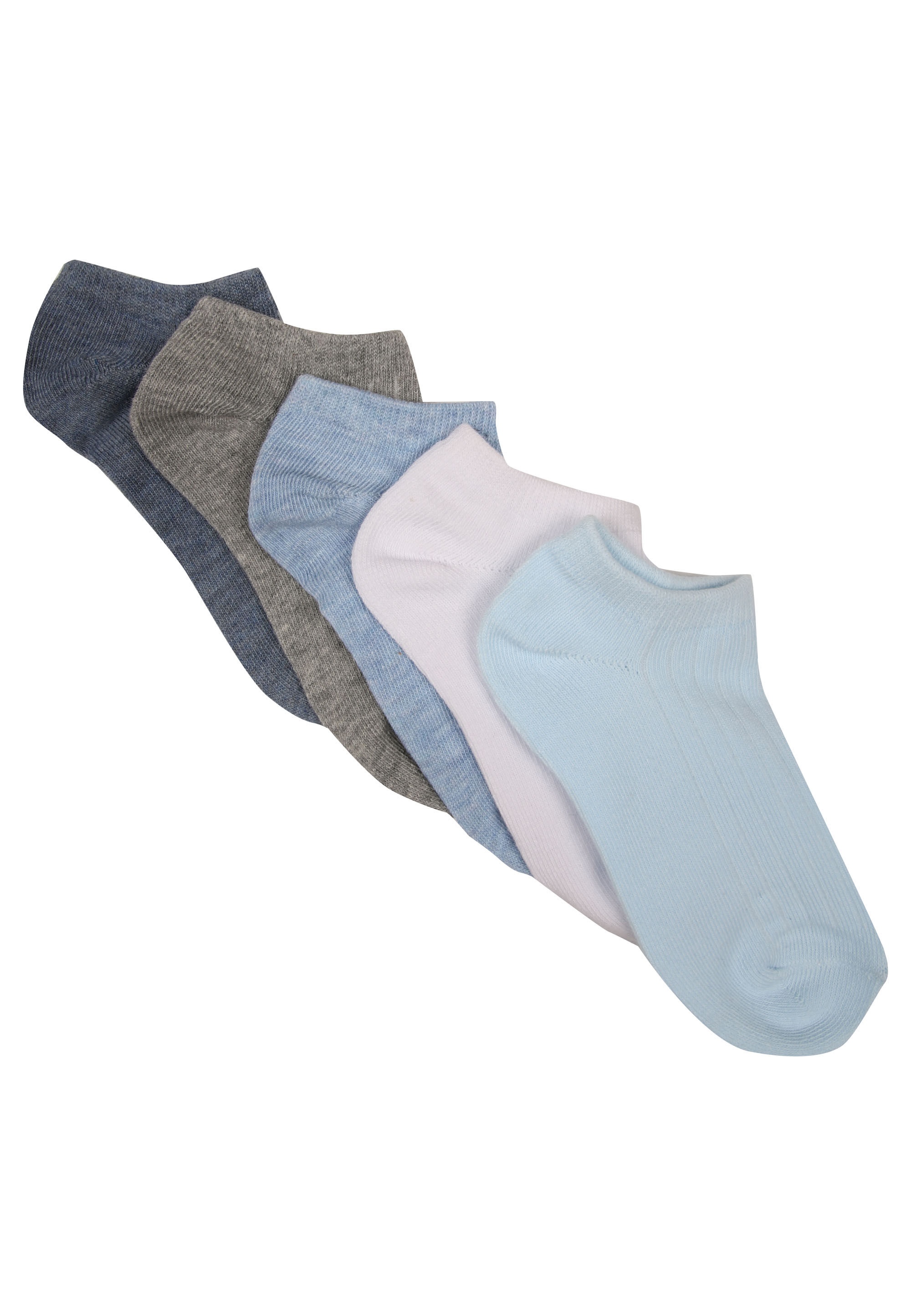 Boys 5pk Blue No Show Trainer Socks