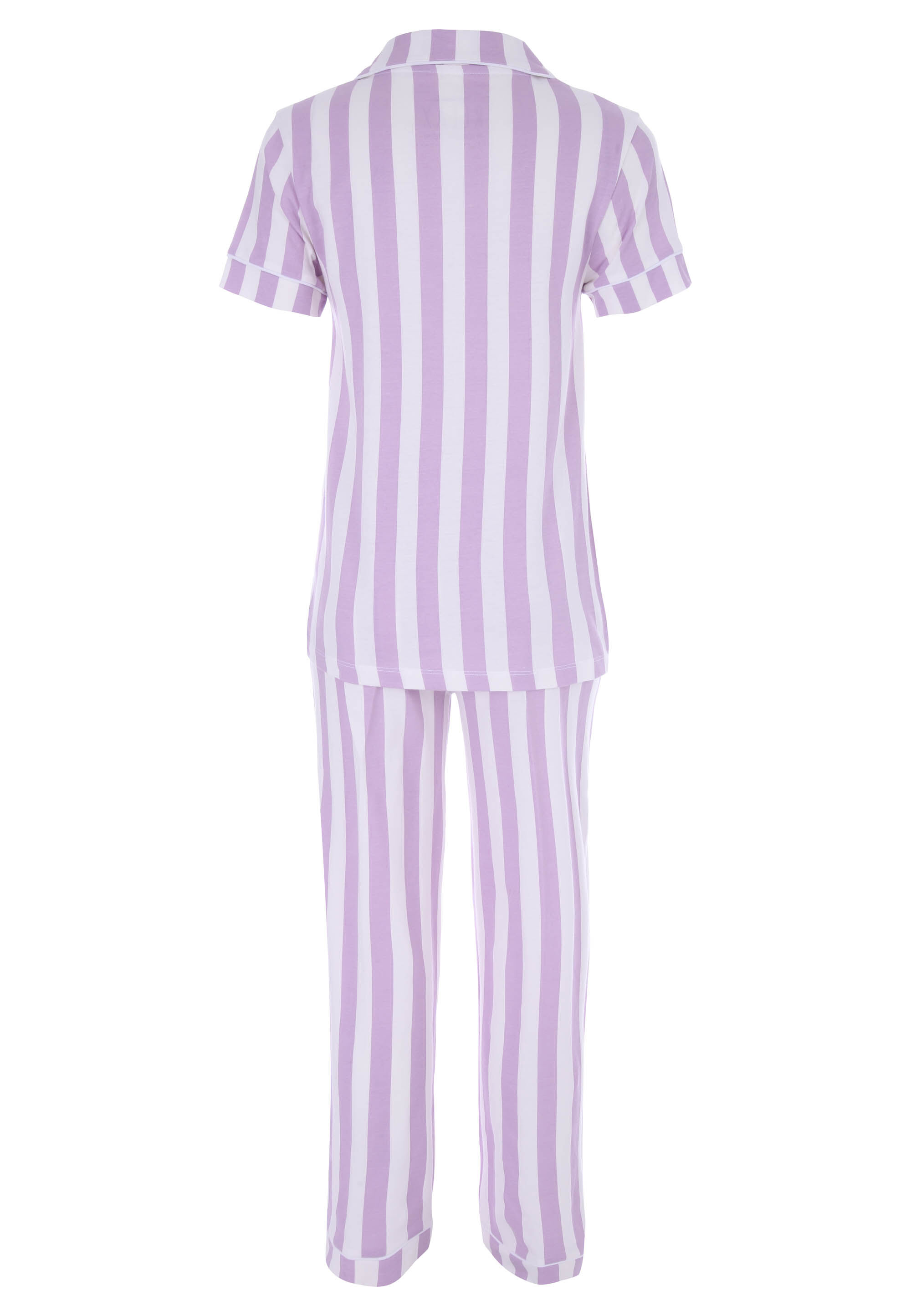 Older Girls Lilac Stripe Short Sleeve Pyjama Set