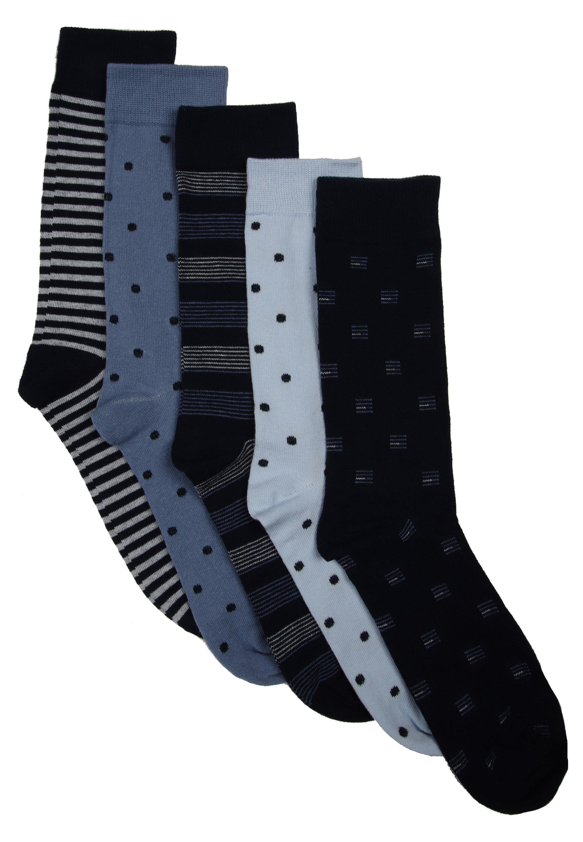 Mens 5pk Blue Stripe Ankle Socks
