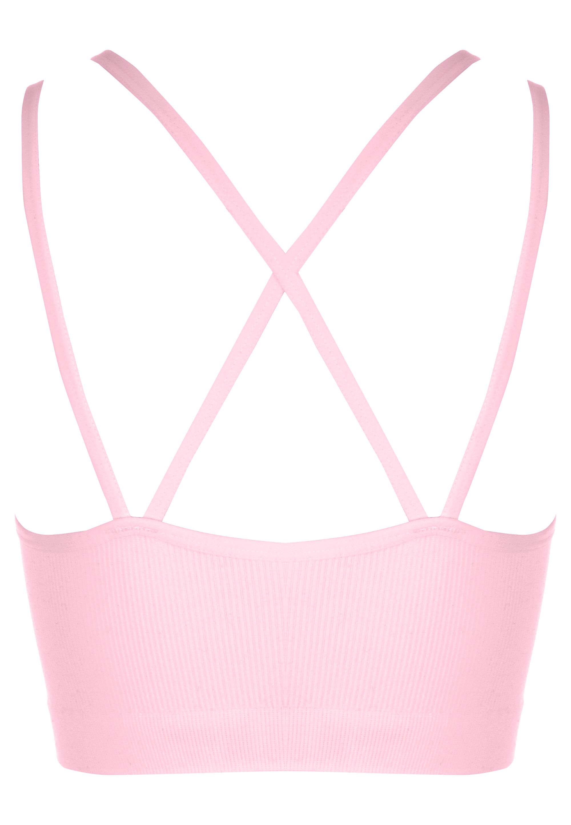 Older Girls Pink Strappy Seam Free Crop Top