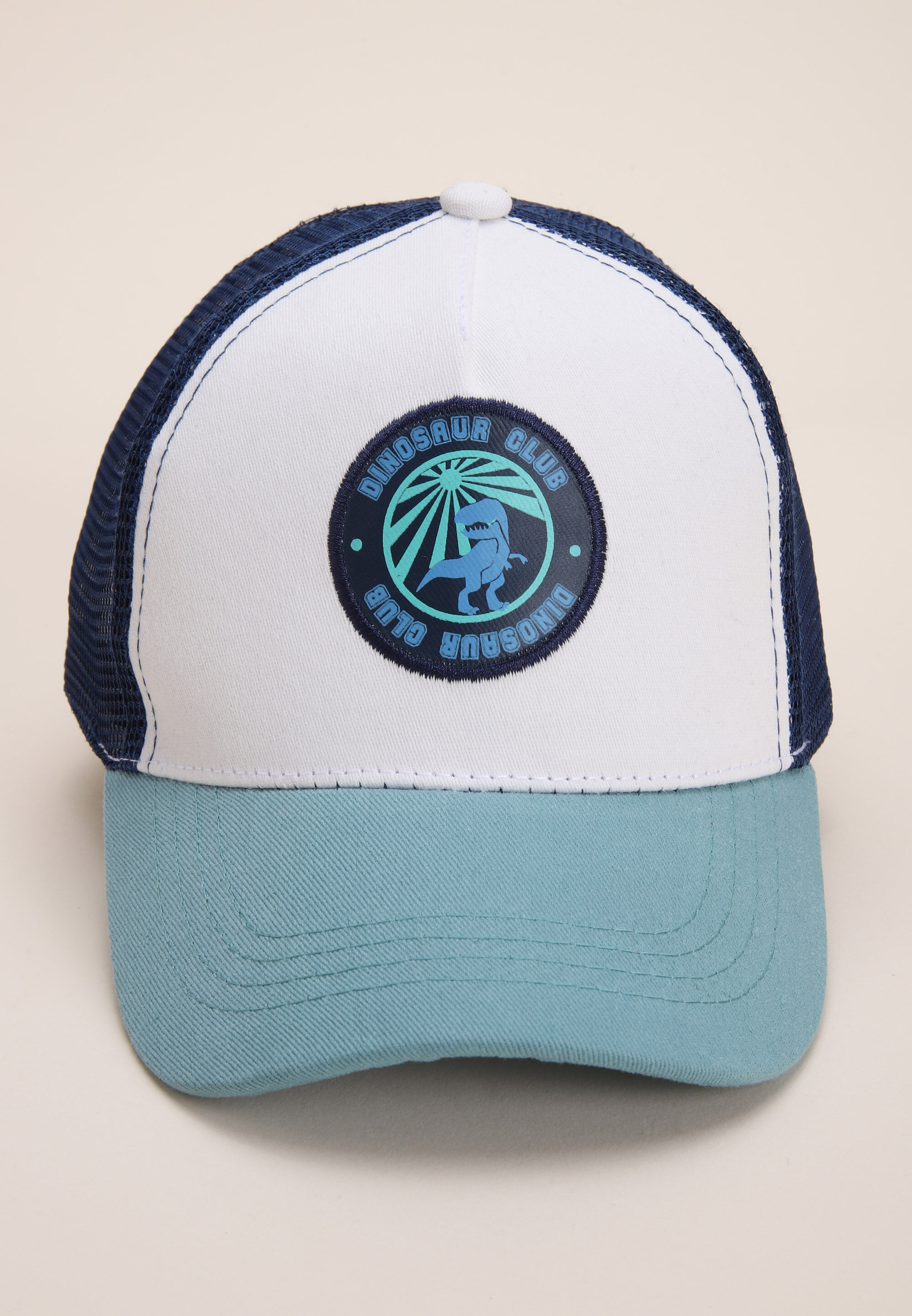 Younger Boys Blue Dinosaur Trucker Hat