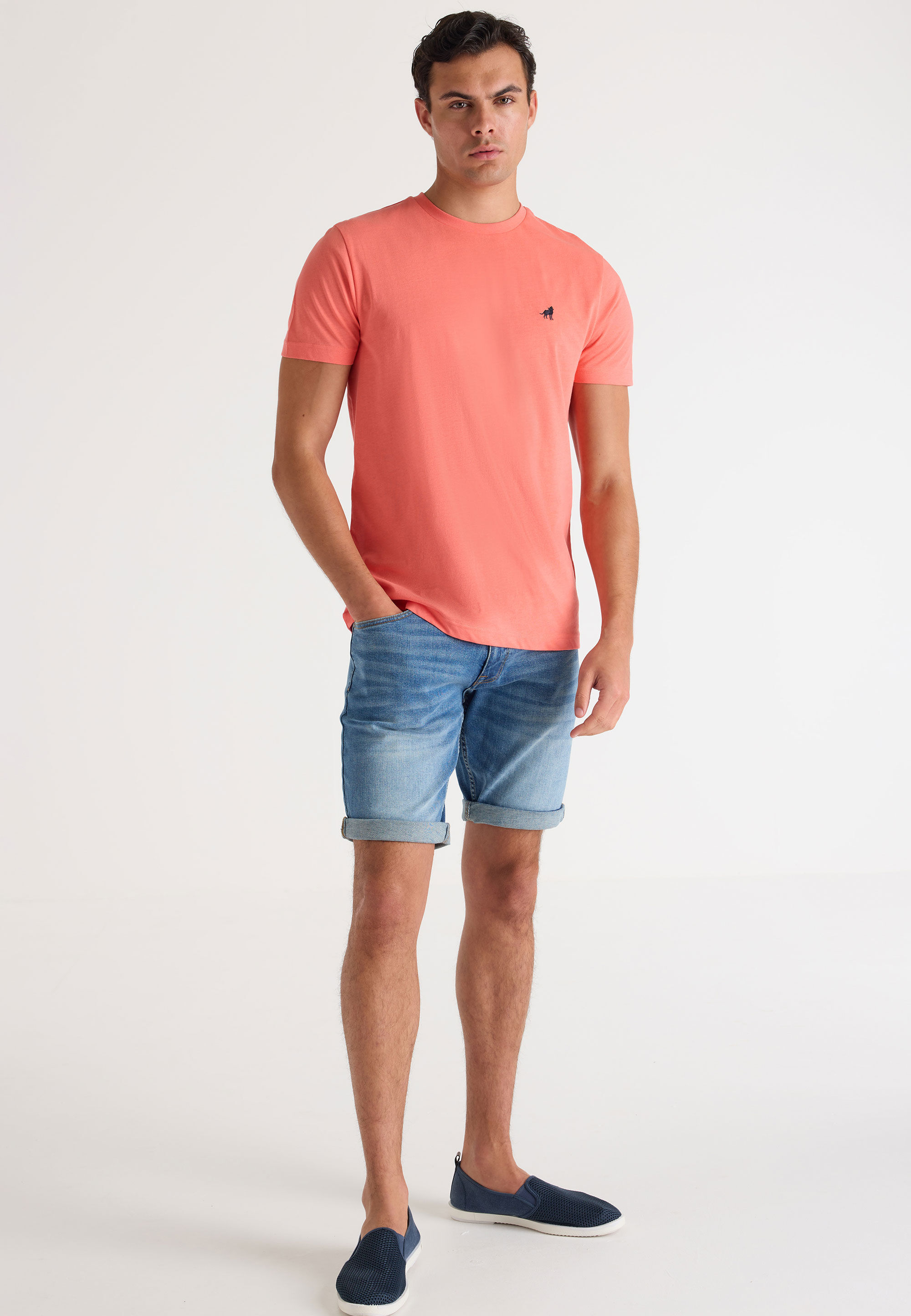 Mens Orange Basic T-Shirt