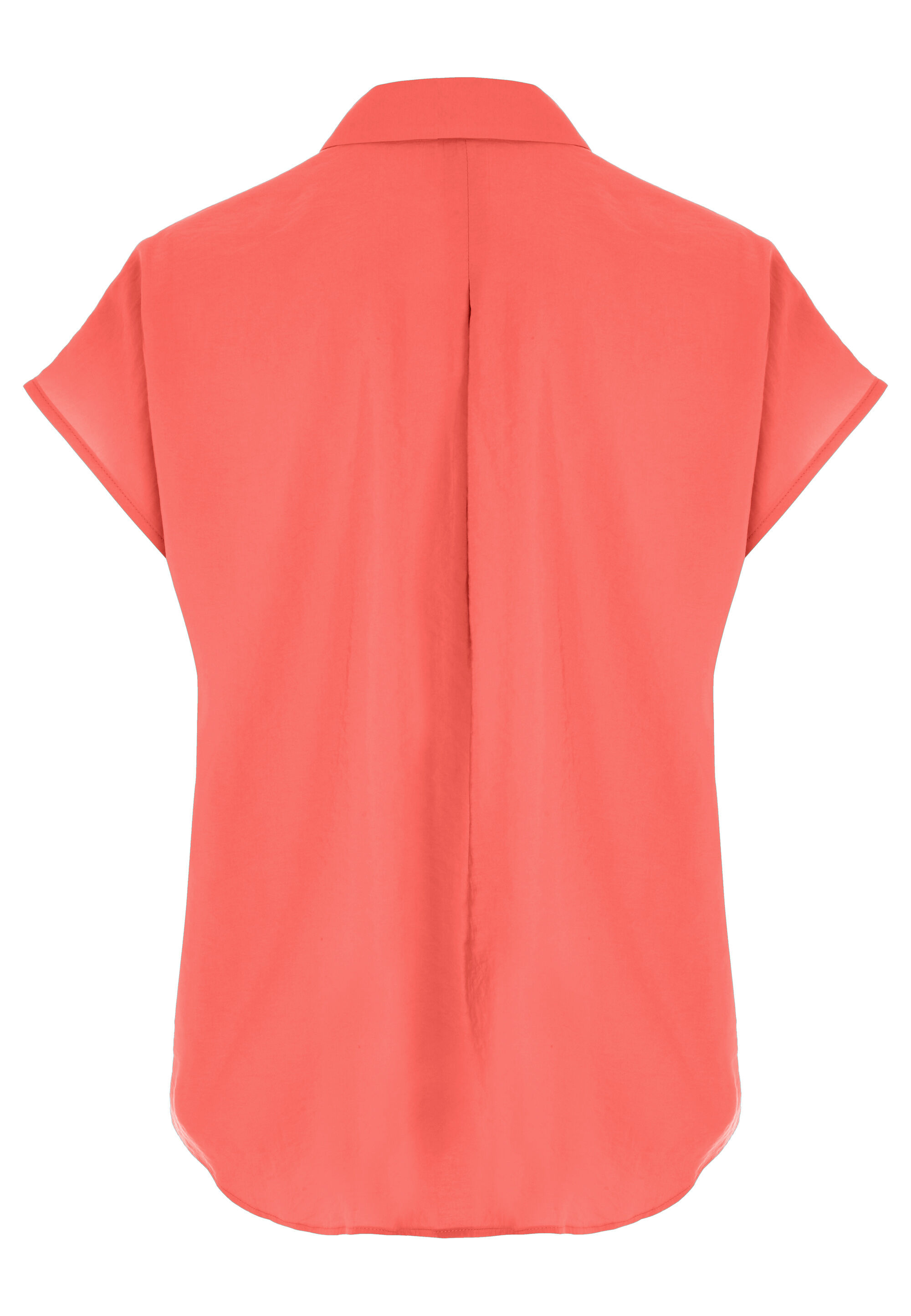 Womens Plain Coral Button Down Shirt
