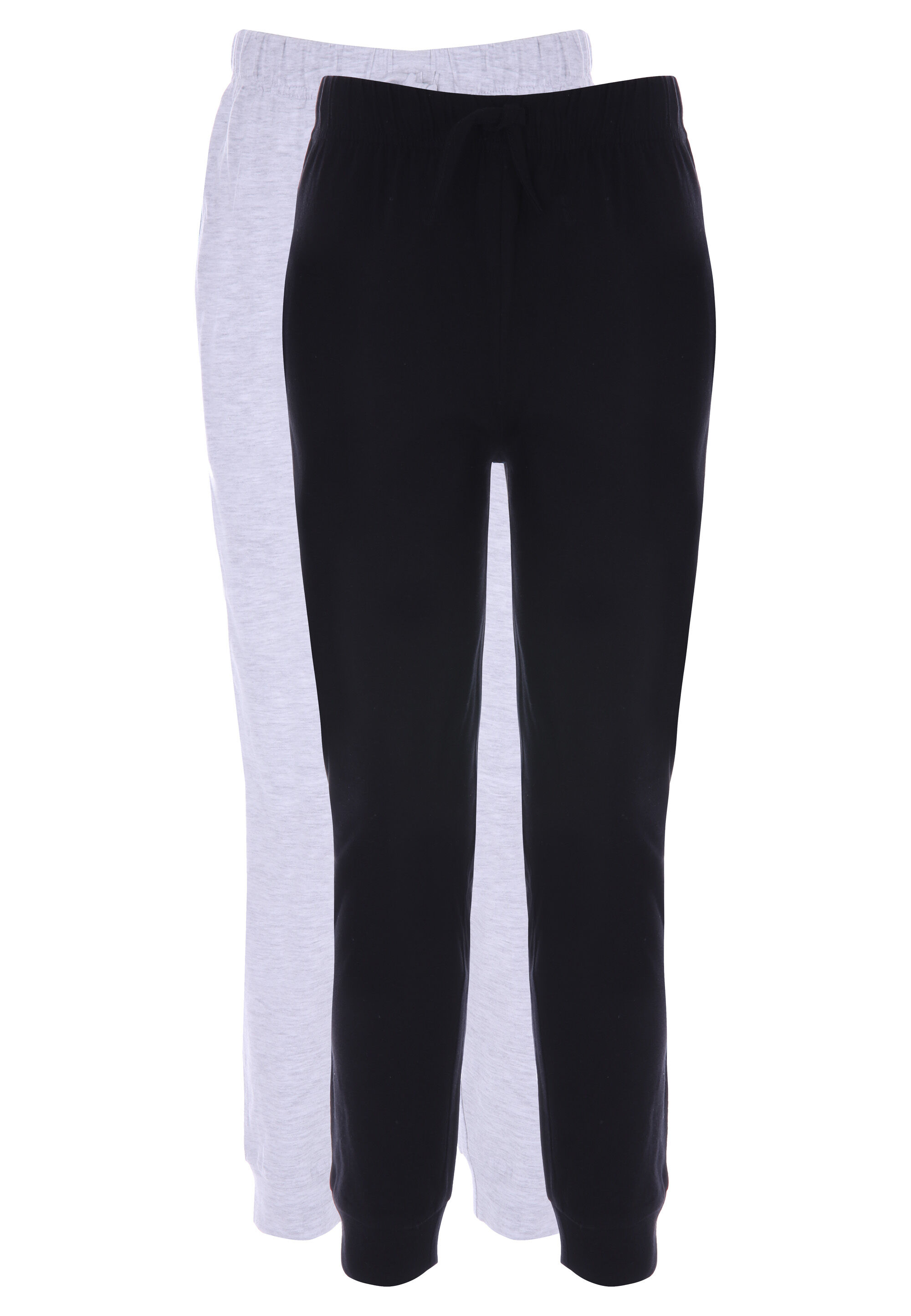 Older Boys 2pk Black & Gray Marl Jersey Pyjama Bottoms