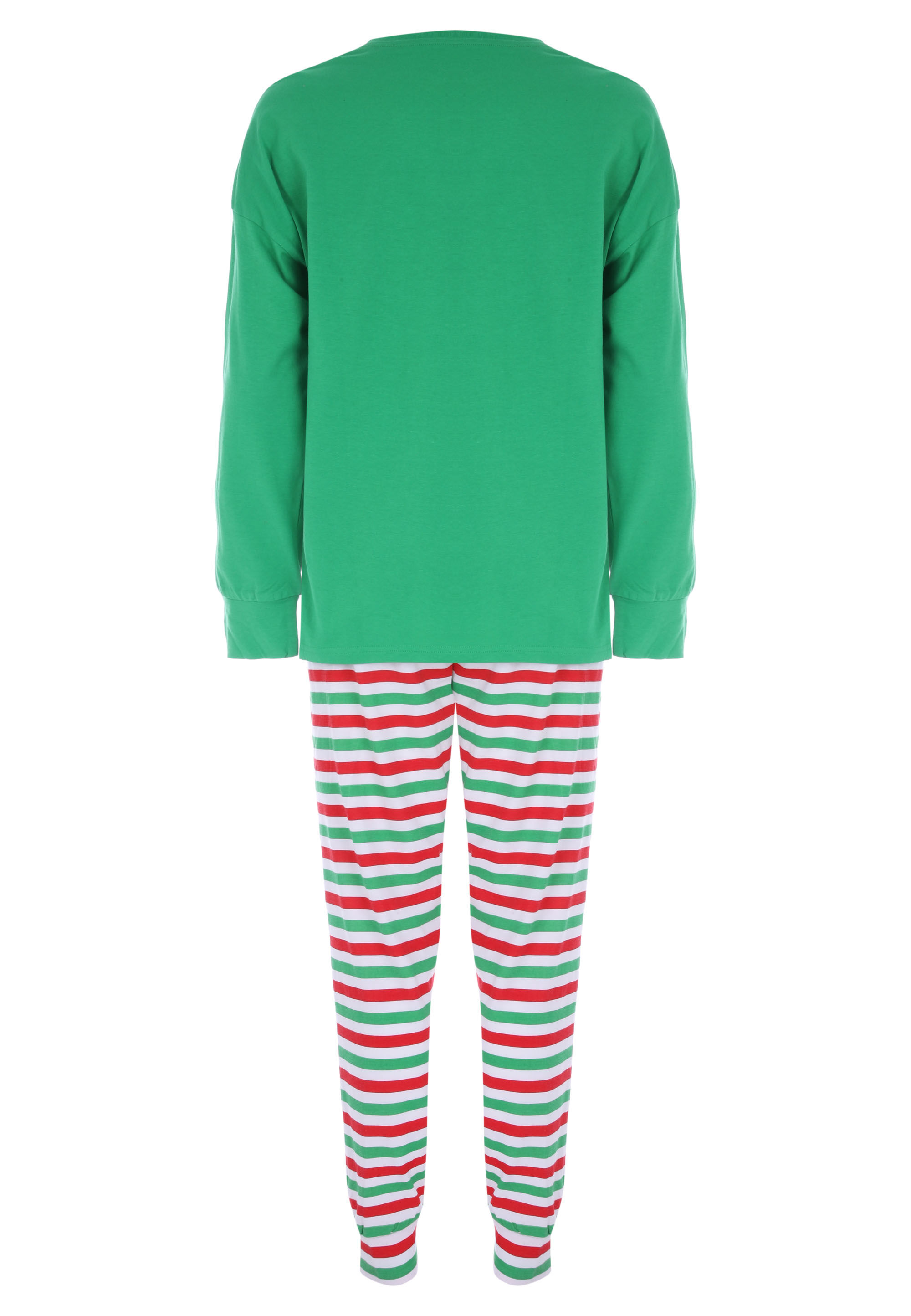 Womens Green Team Elf Christmas Family Pyjama Set