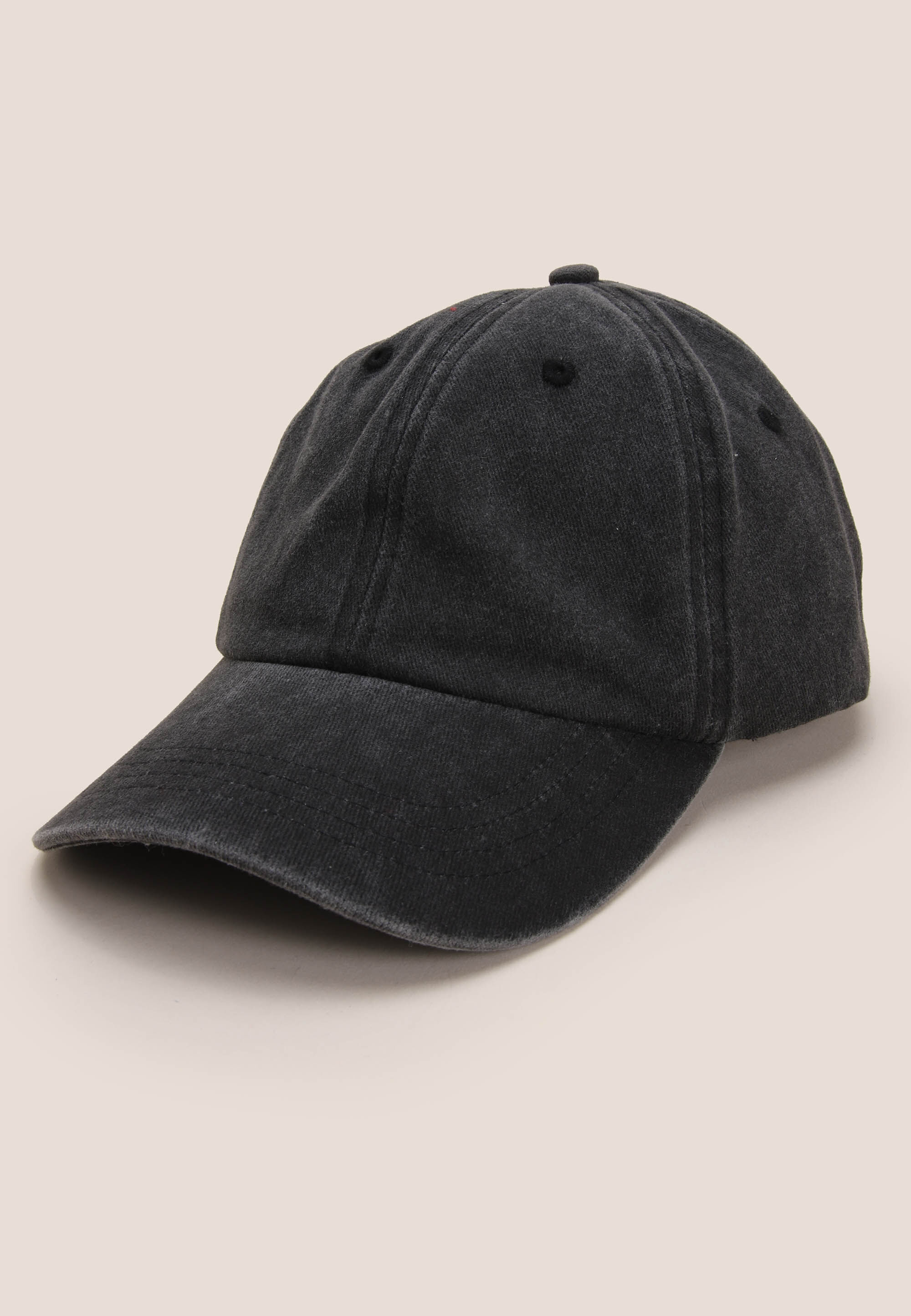 Mens Black Denim Baseball Cap