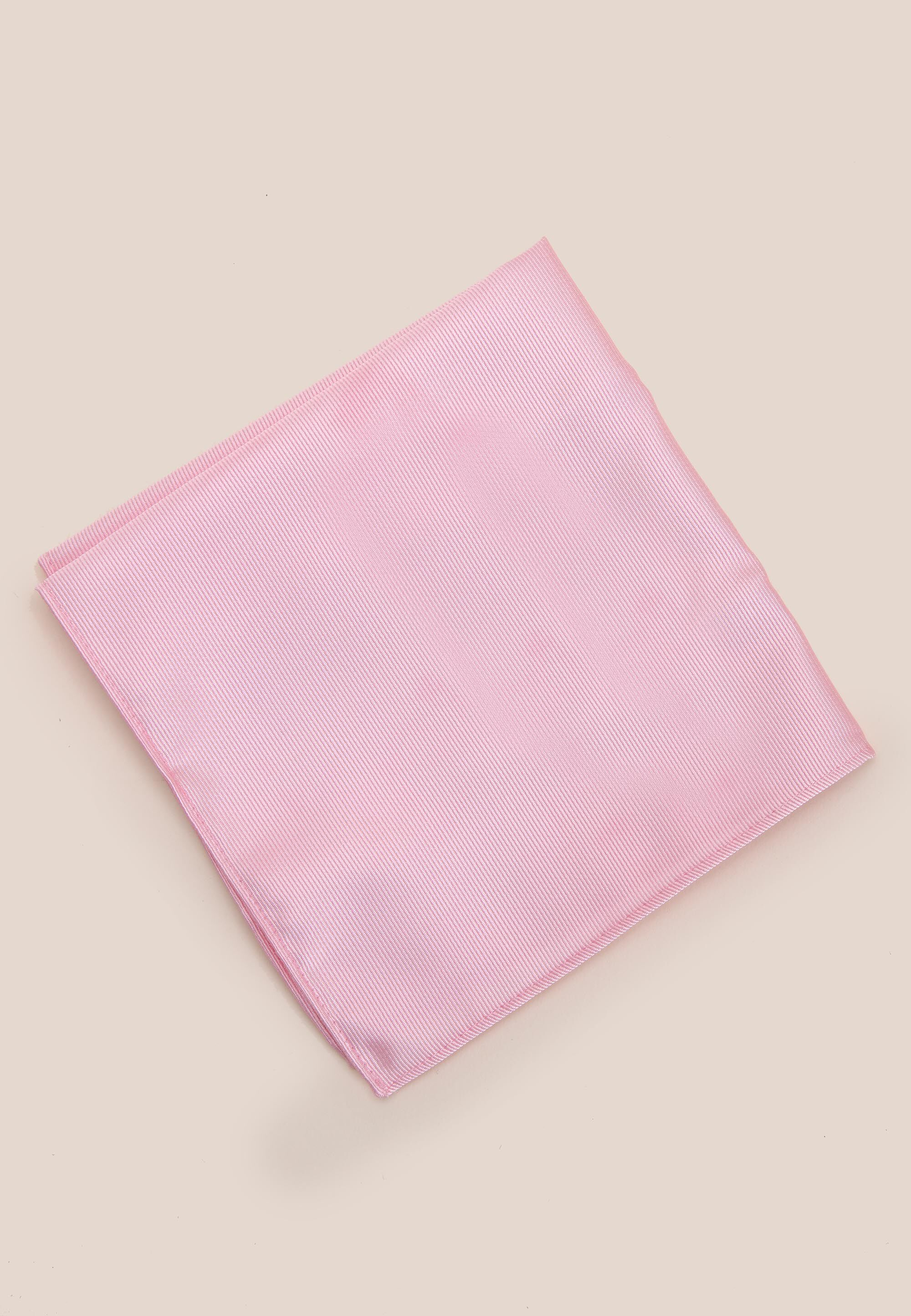 Mens Pink Plain Tie & Pocket Square Set