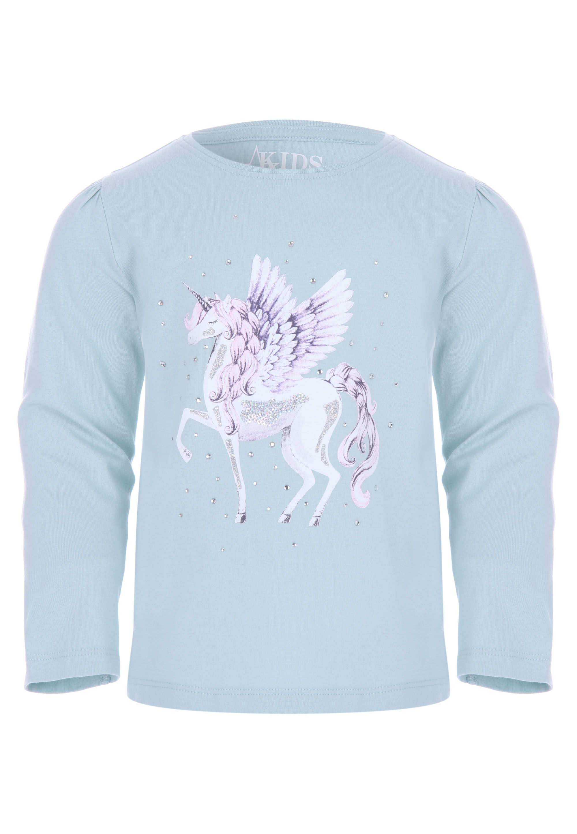 Younger Girls Mint Embellished Unicorn Top