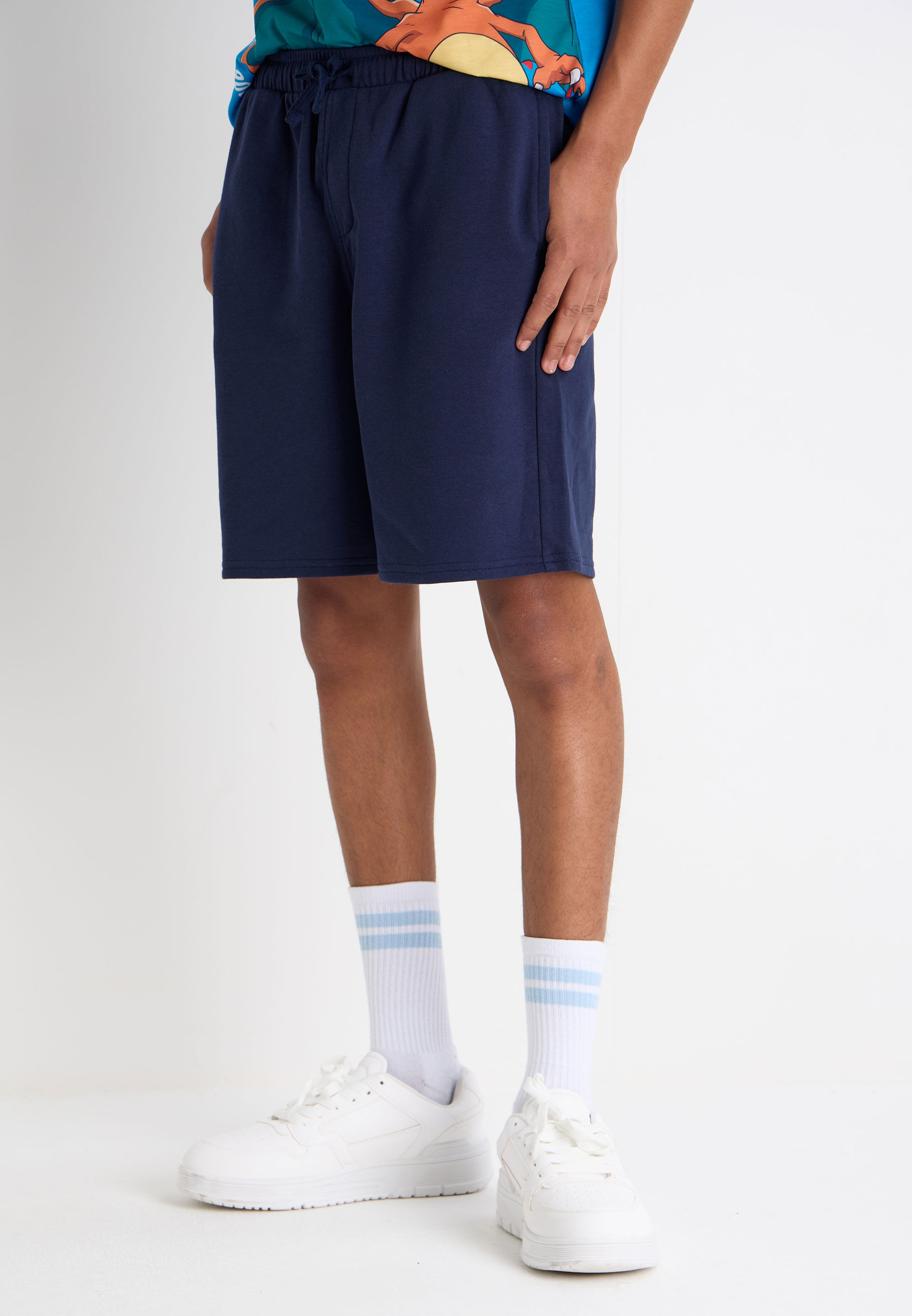 Older Boys Navy Plain Drawstring Shorts