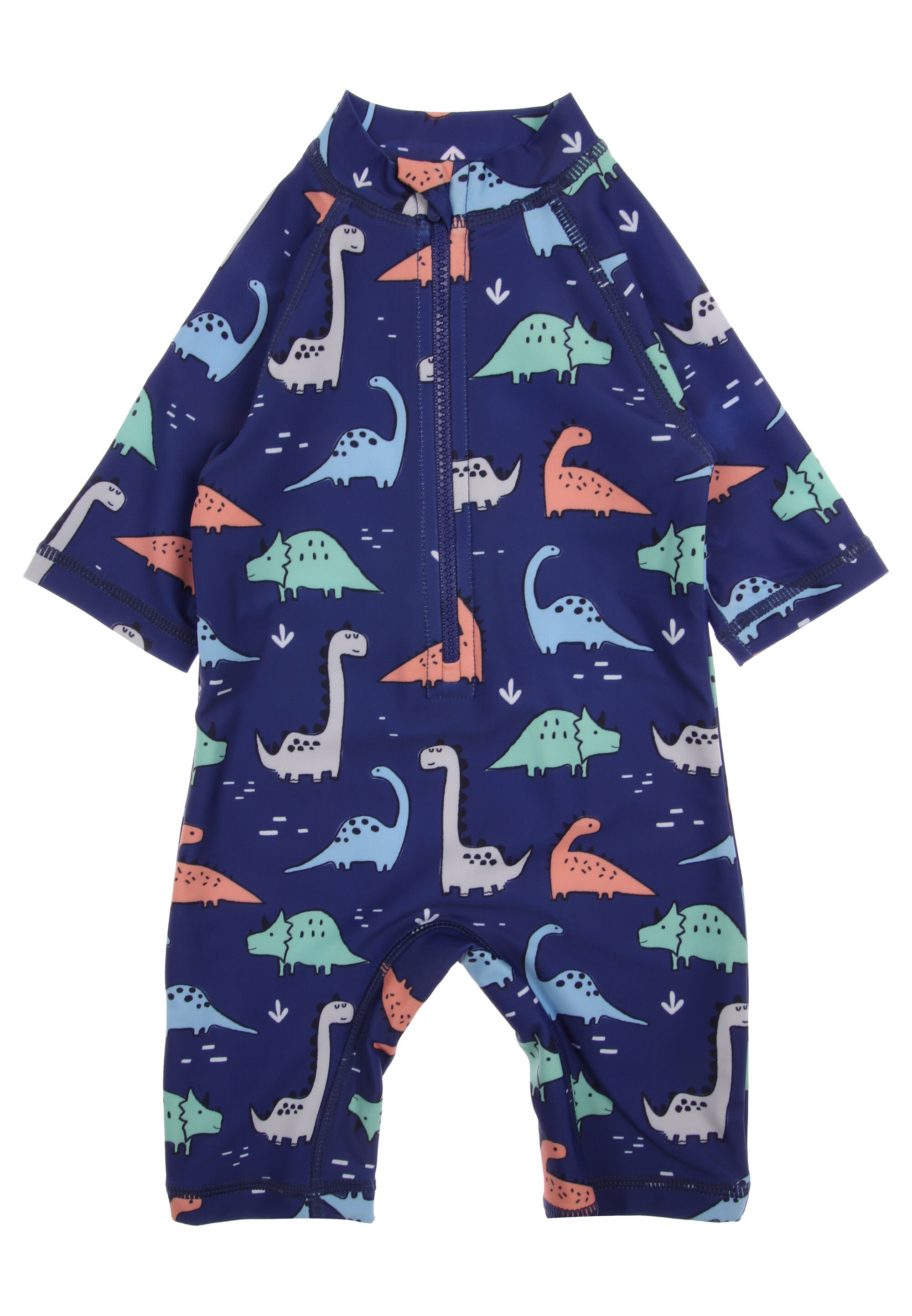 Baby Boys Navy Dinosaur Print Sun Safe Swimsuit