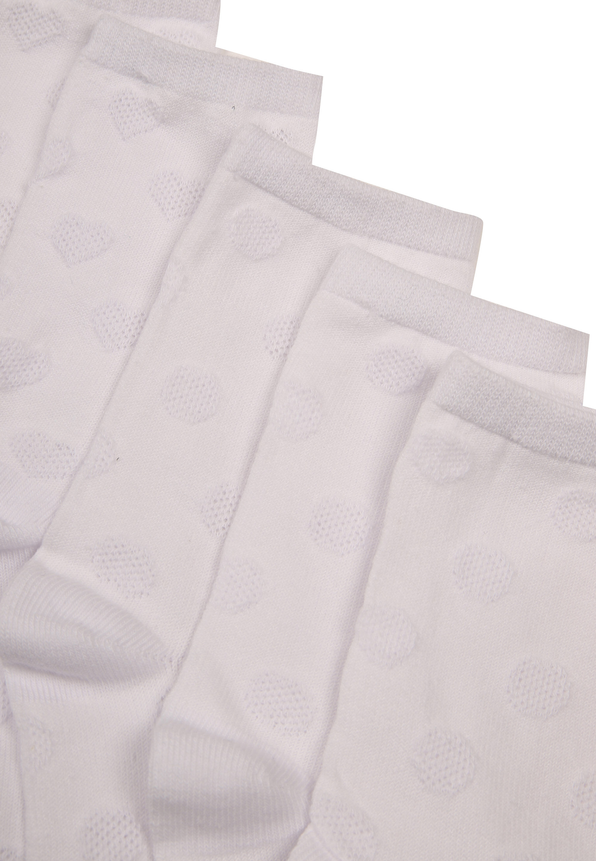 Girls 5pk White Heart Textured Ankle Socks