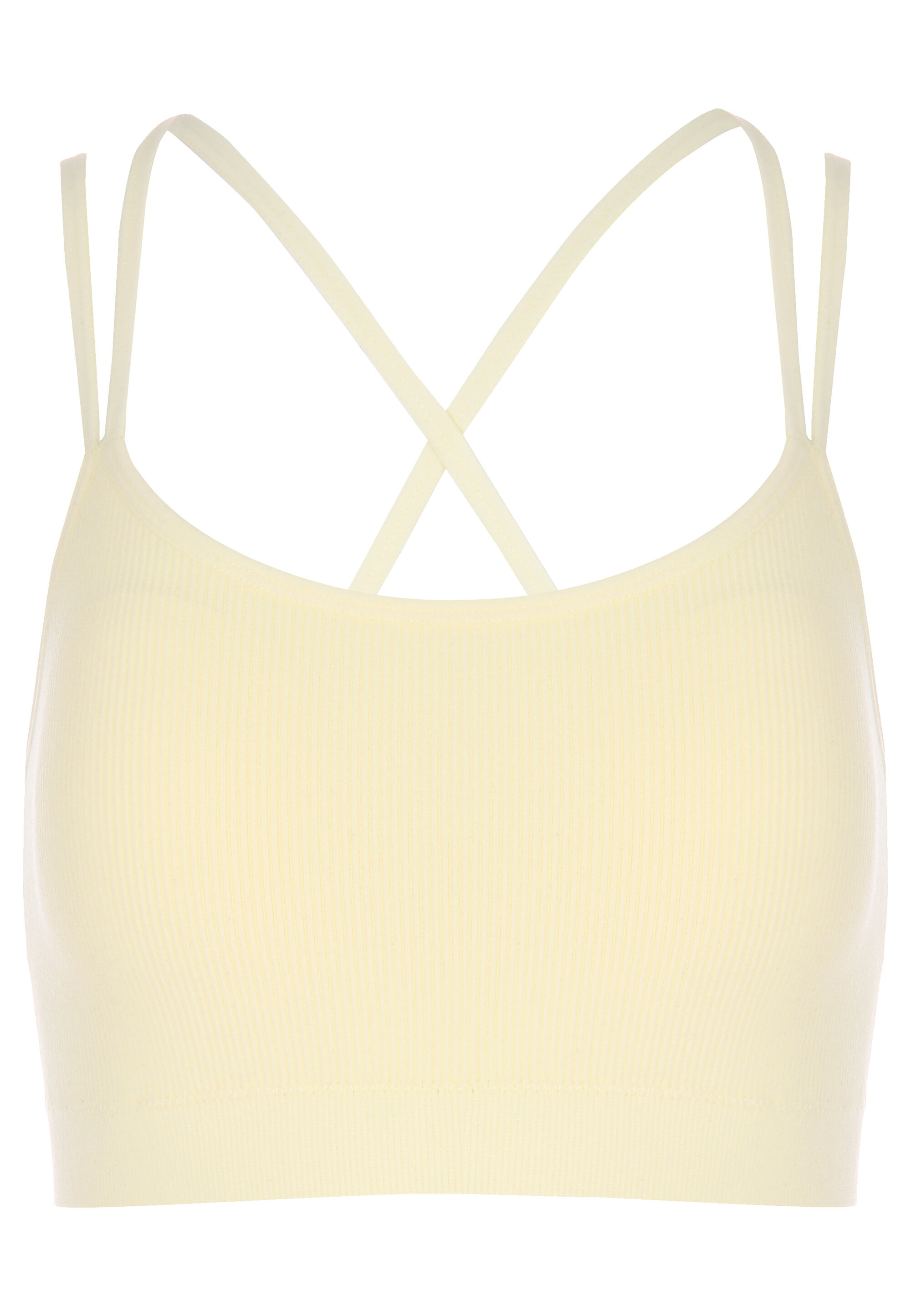 Older Girls Lemon Strappy Seam Free Crop Top