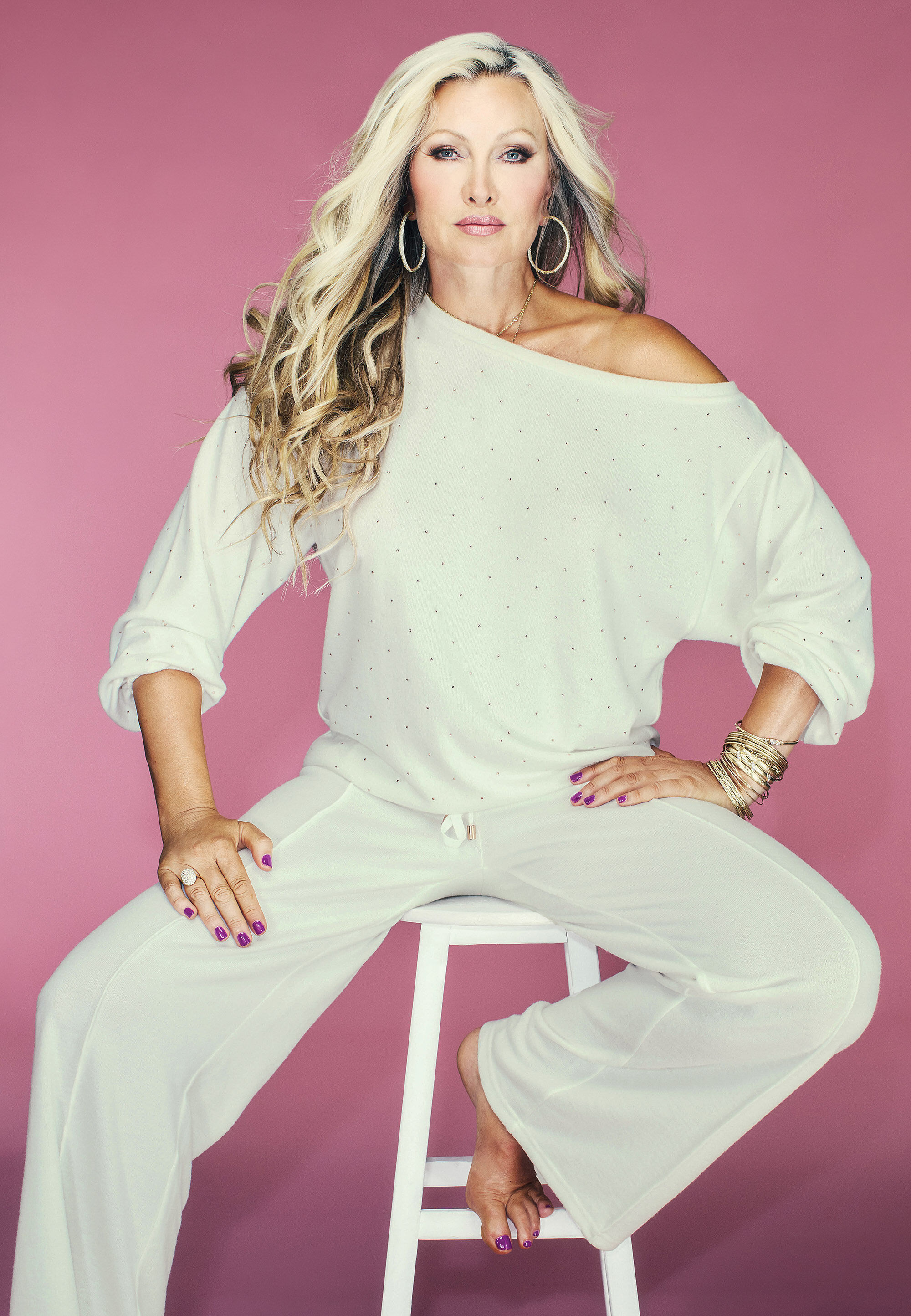 Womens Cream Wide Leg Soft Pyjama Bottoms