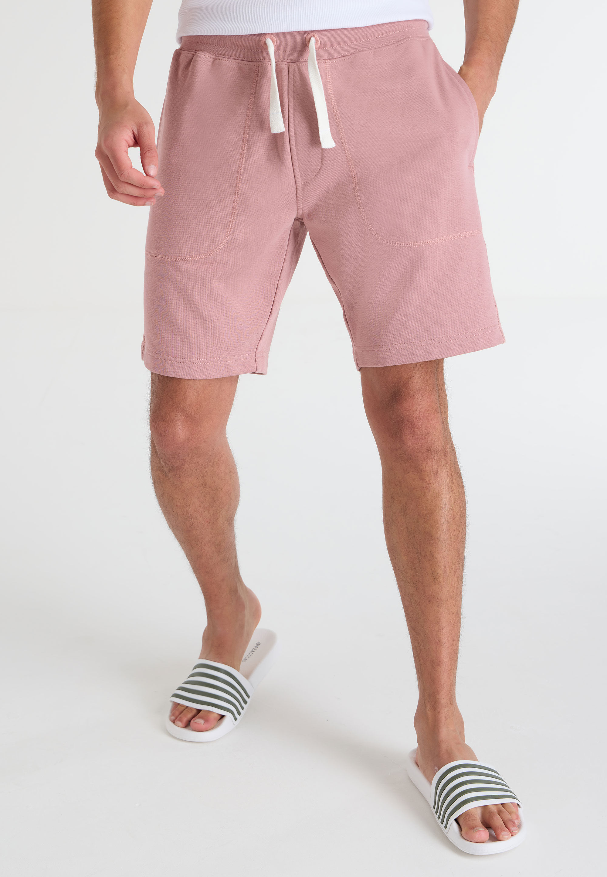Mens Pink Casual Sweat Shorts