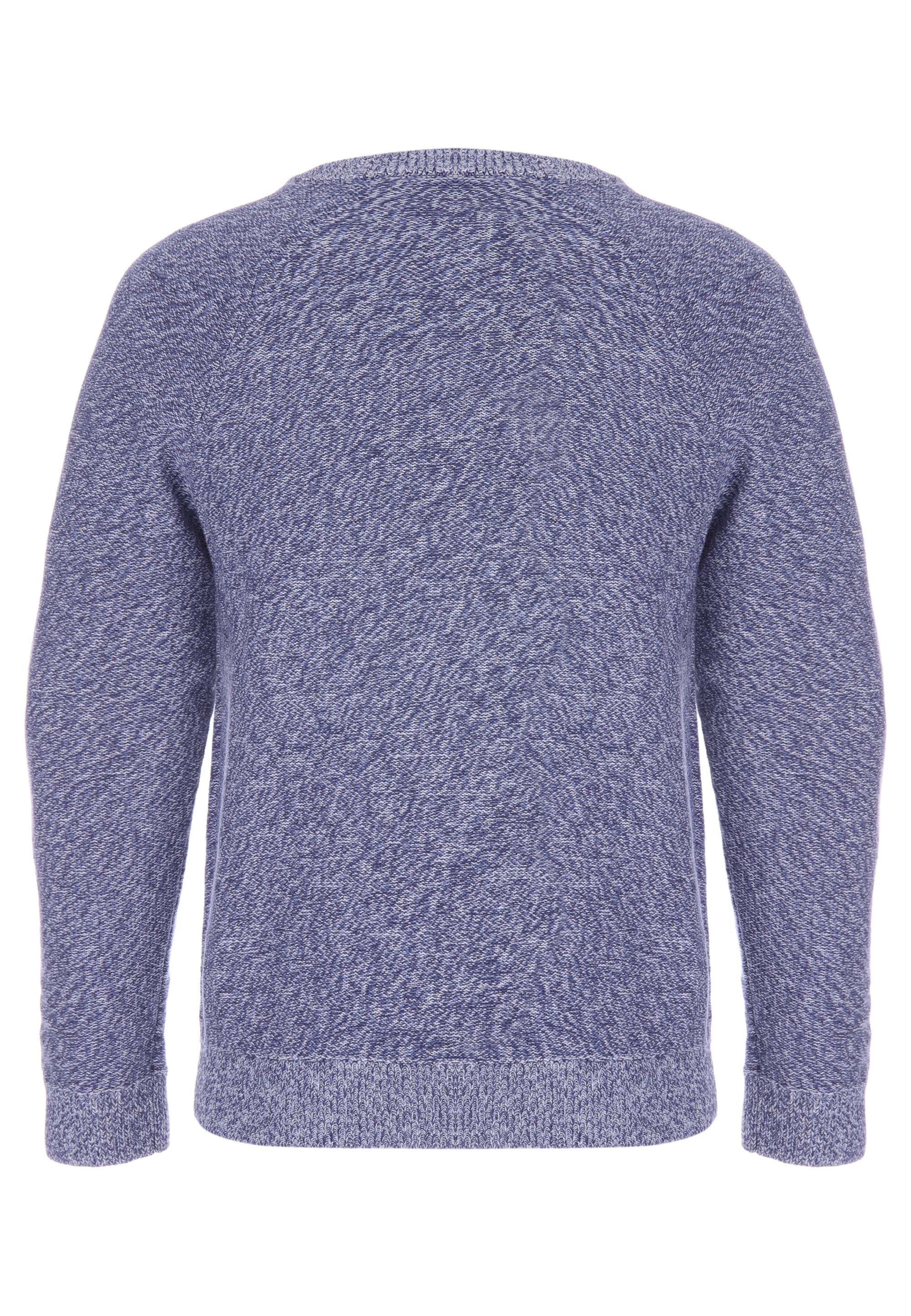 Mens Blue Crew Space Dye Knit Jumper
