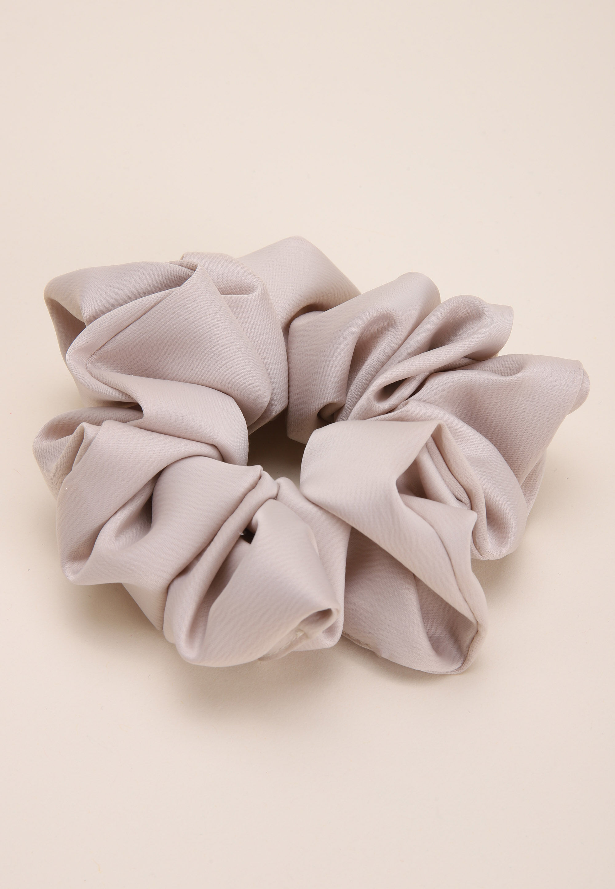 Womens Cream XL Satin Scrunchie
